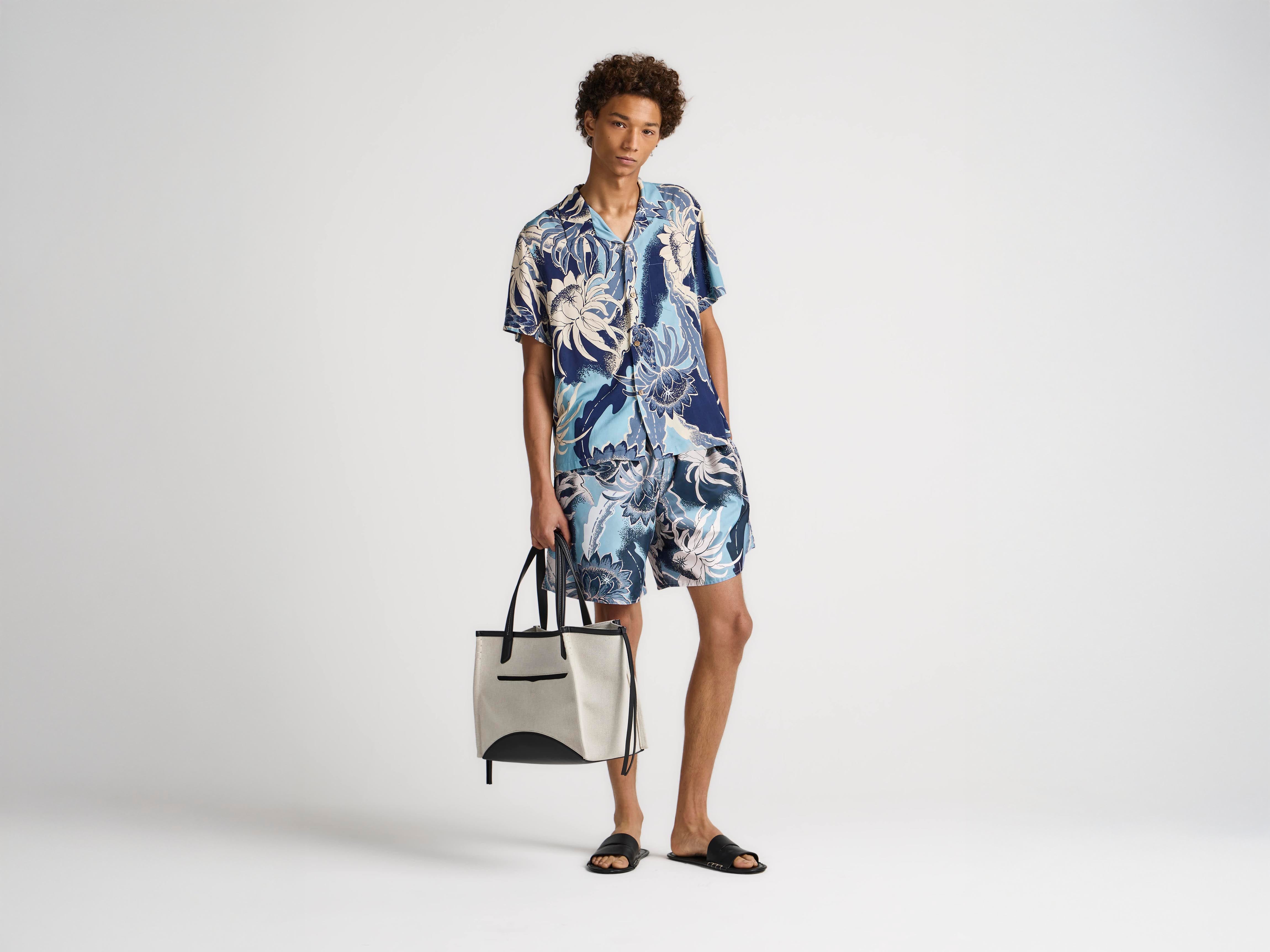 J.W.Anderson Camp Shirt Hemd Sapphire Blue Floral