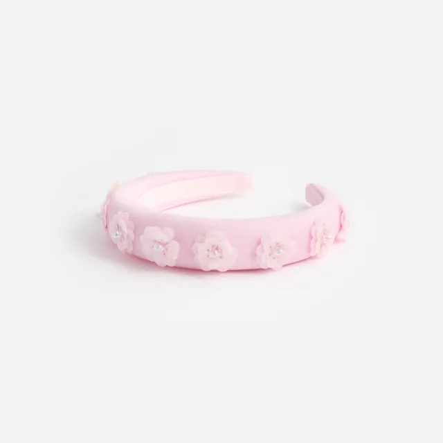 Self Portrait Pink Sequin Flower Haarreif Rosa One Size Pailletten
