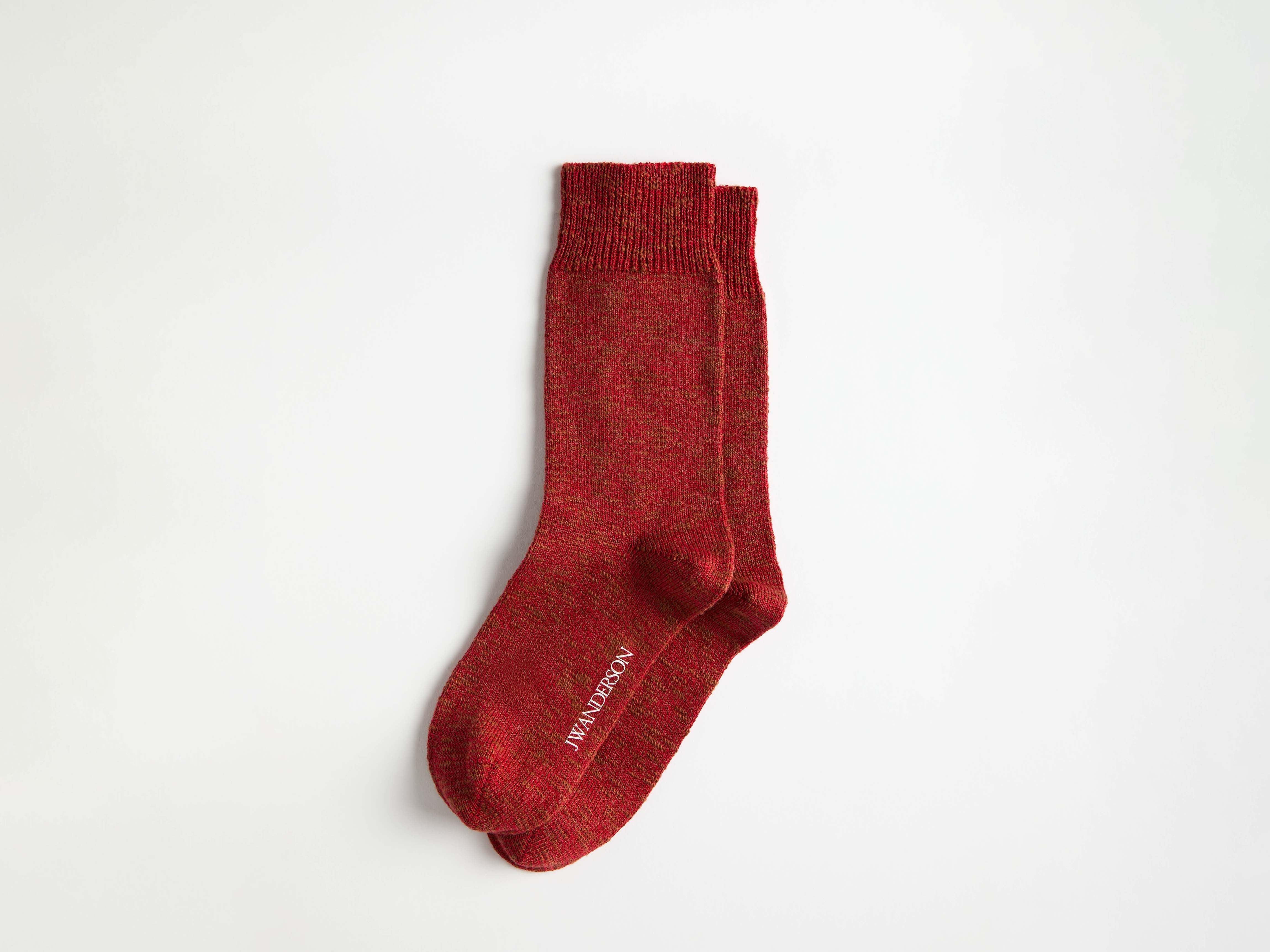J.W.Anderson Slub Socken Rot Baumwolle Logo