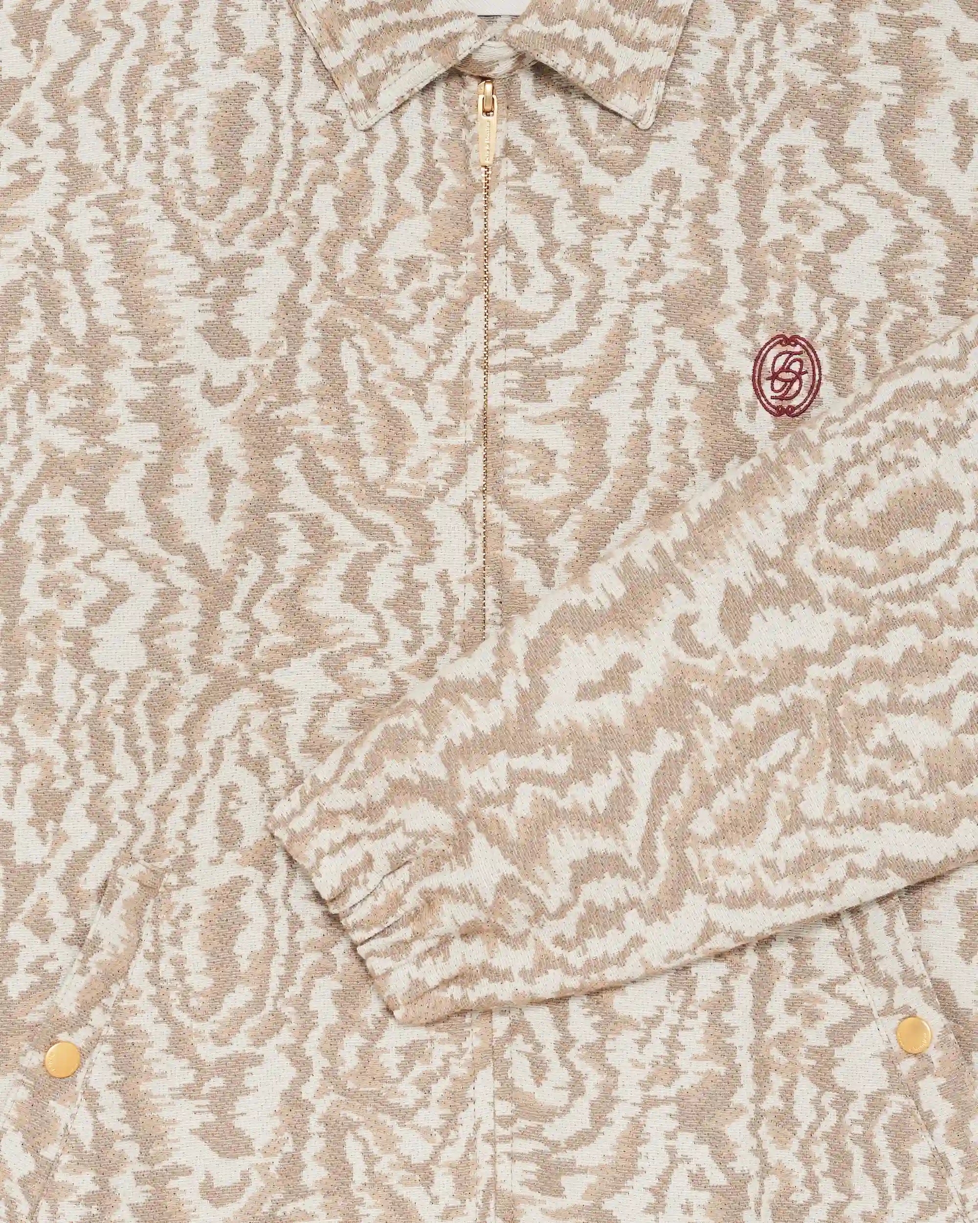 Drôle De Monsieur Moiré Harrington Jacket Jacke Beige Stickerei