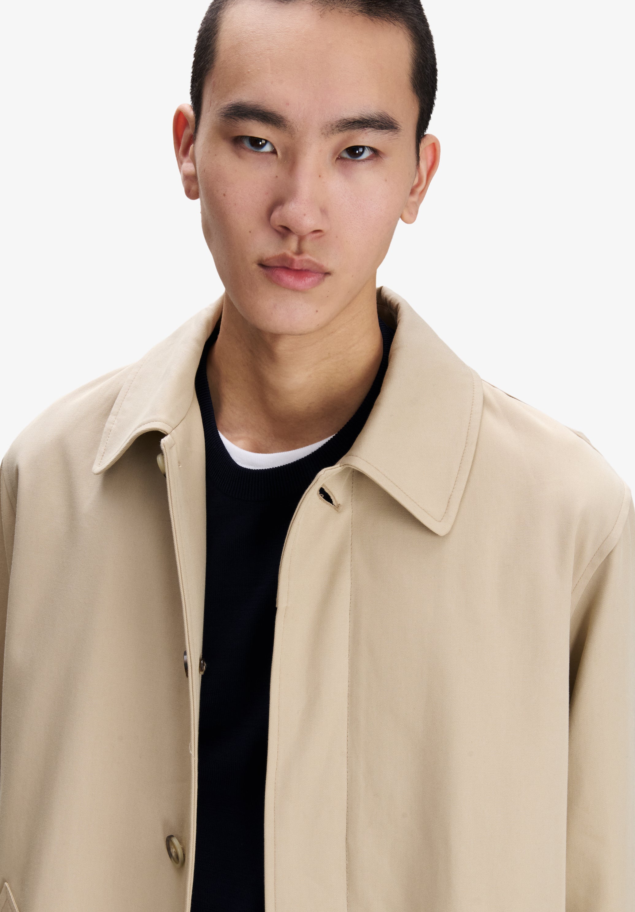 A.P.C. Mac Baumwollgabardine Mantel beige Bio-Baumwolle