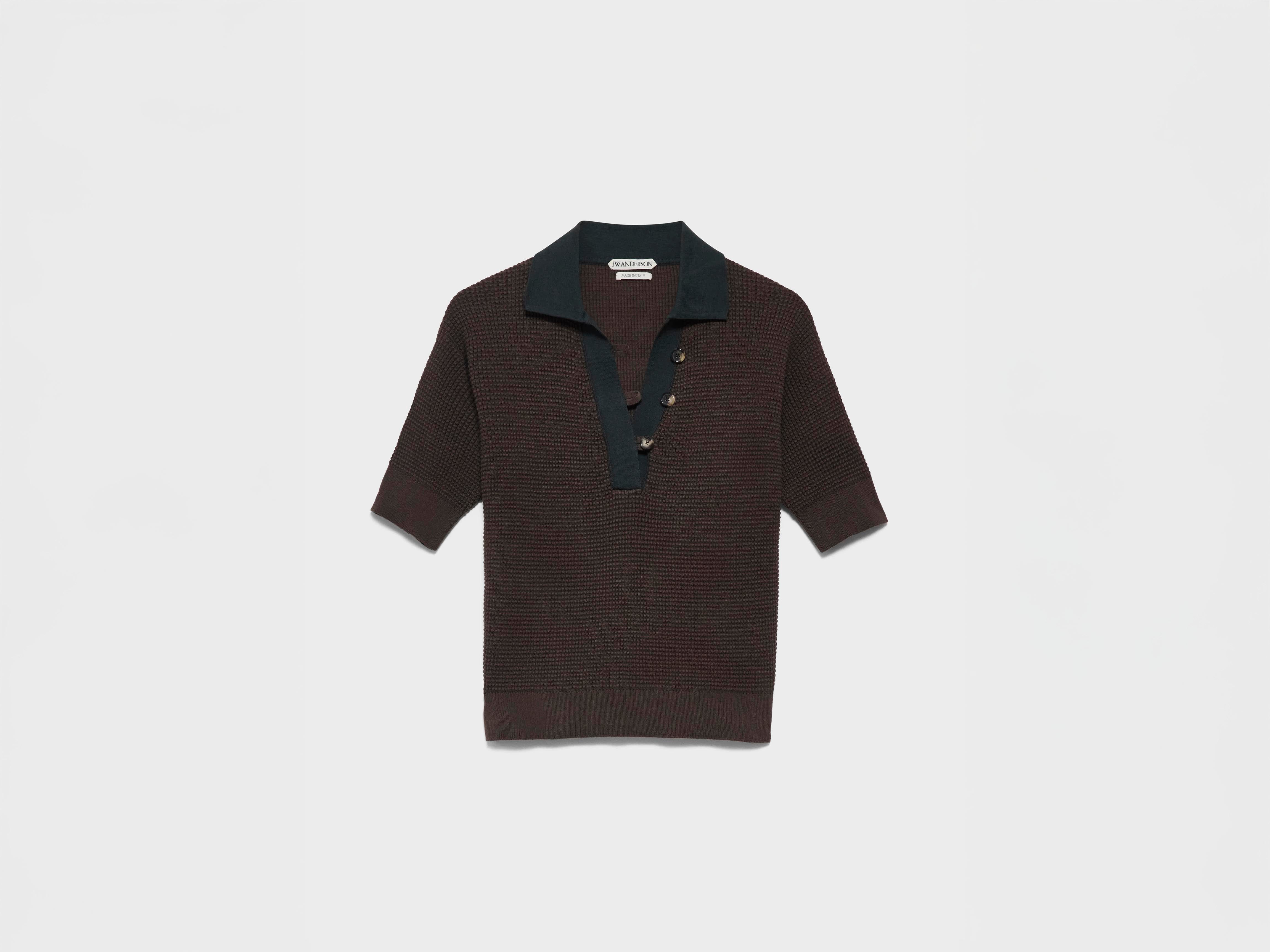 J.W.Anderson Knitted Polo Top Military Green Damen Strick