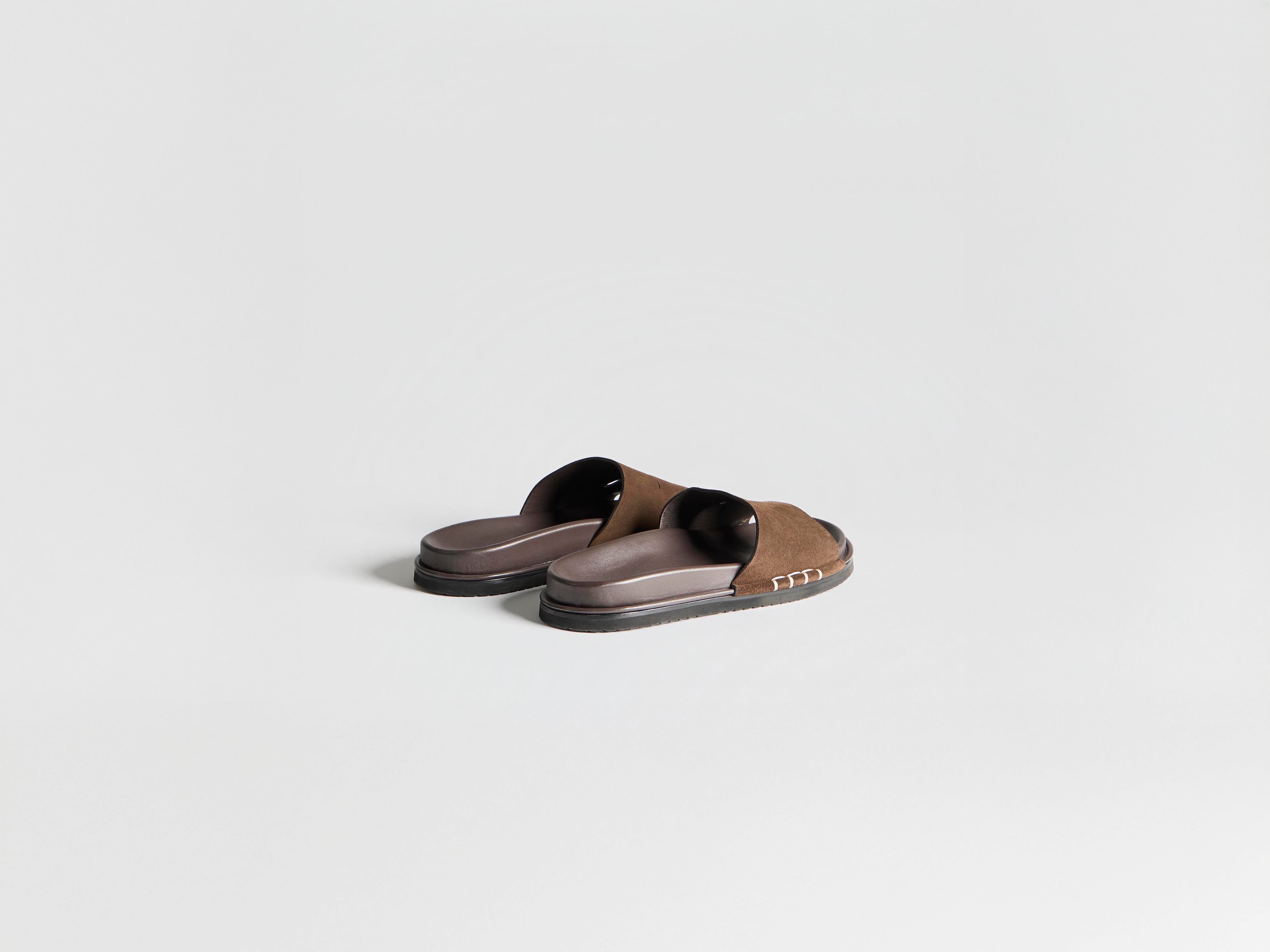 J.W.Anderson Fussbett Loafer Slides Braun Suede