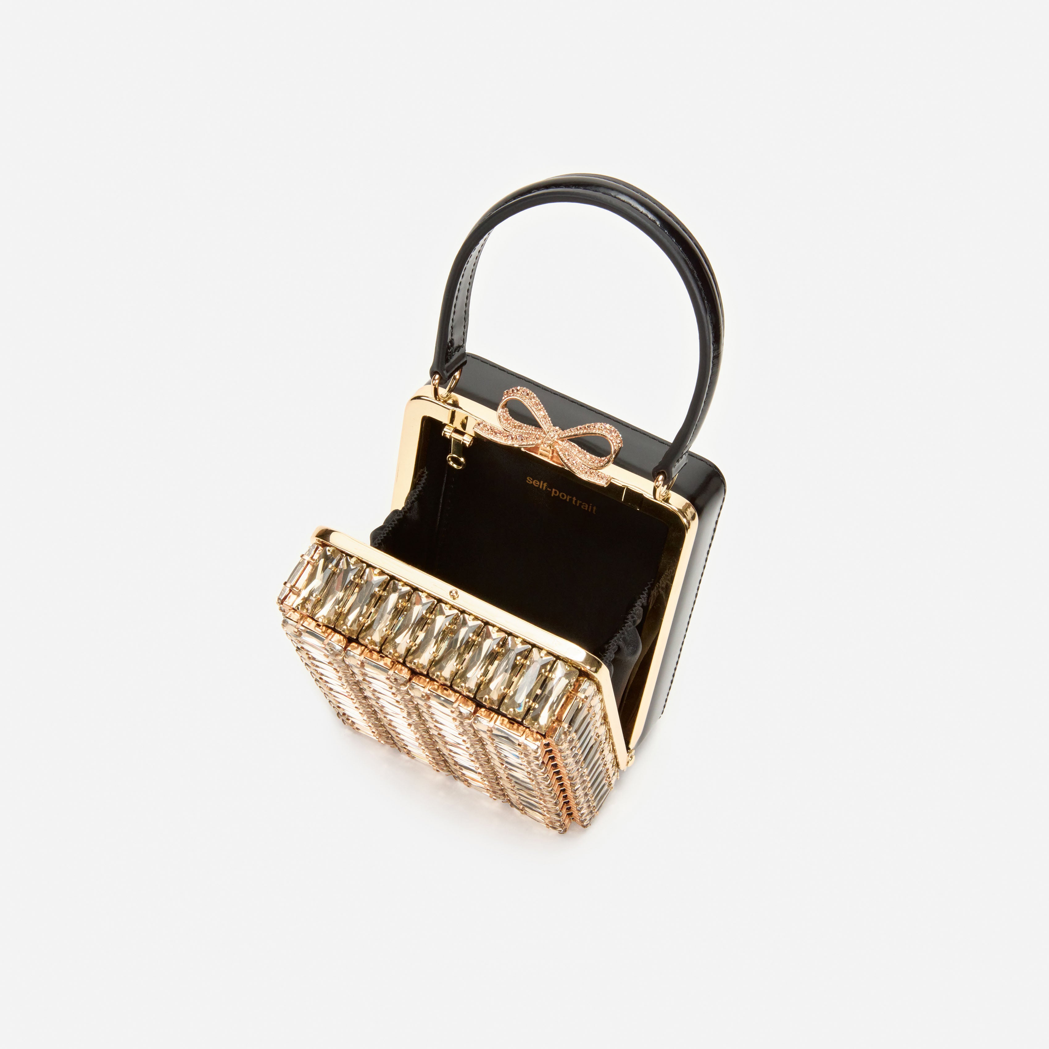 Self Portrait Gold Crystal Micro Tasche Gold One Size