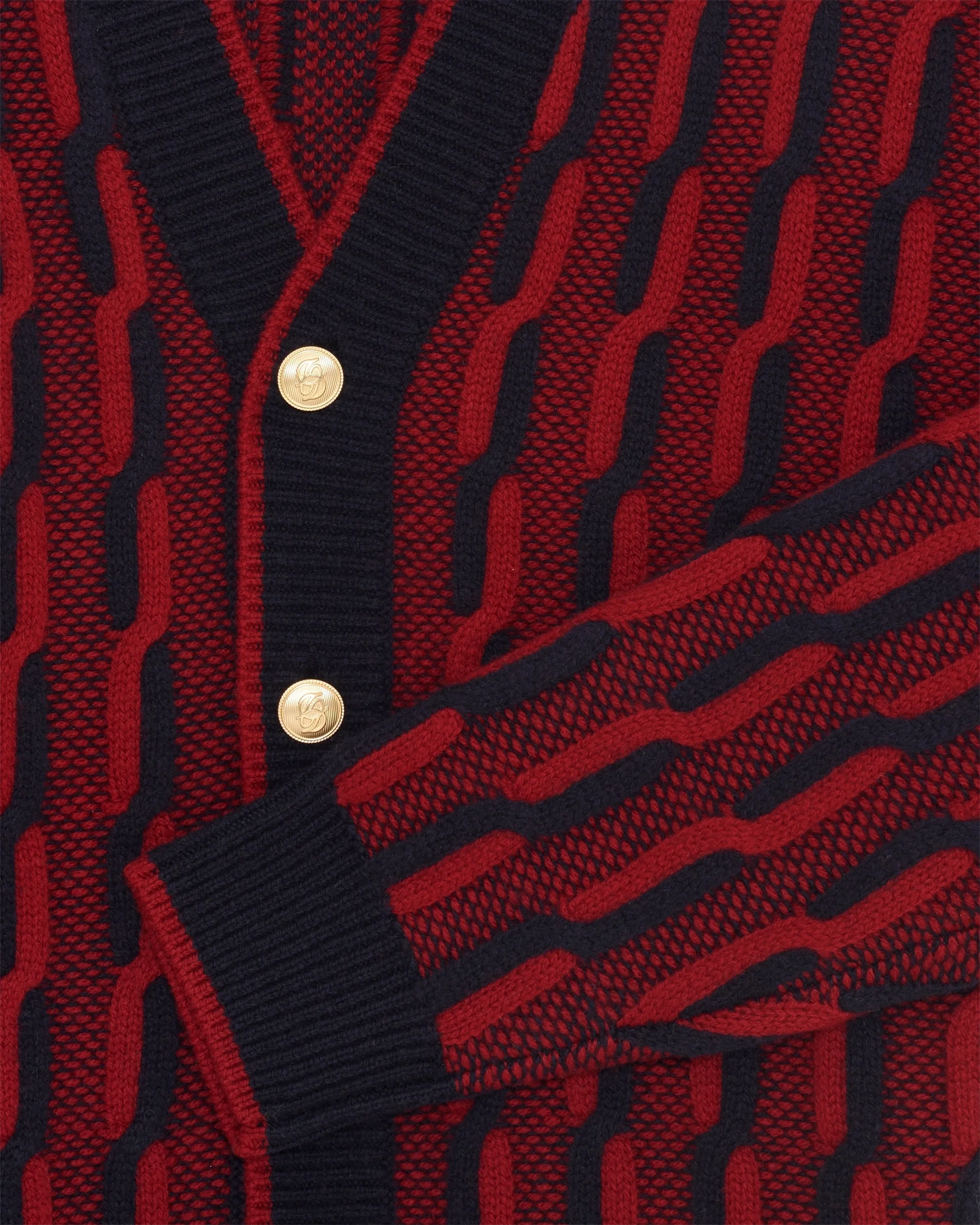 Drôle De Monsieur Cardigan Torsades Strickjacke navy Wolle