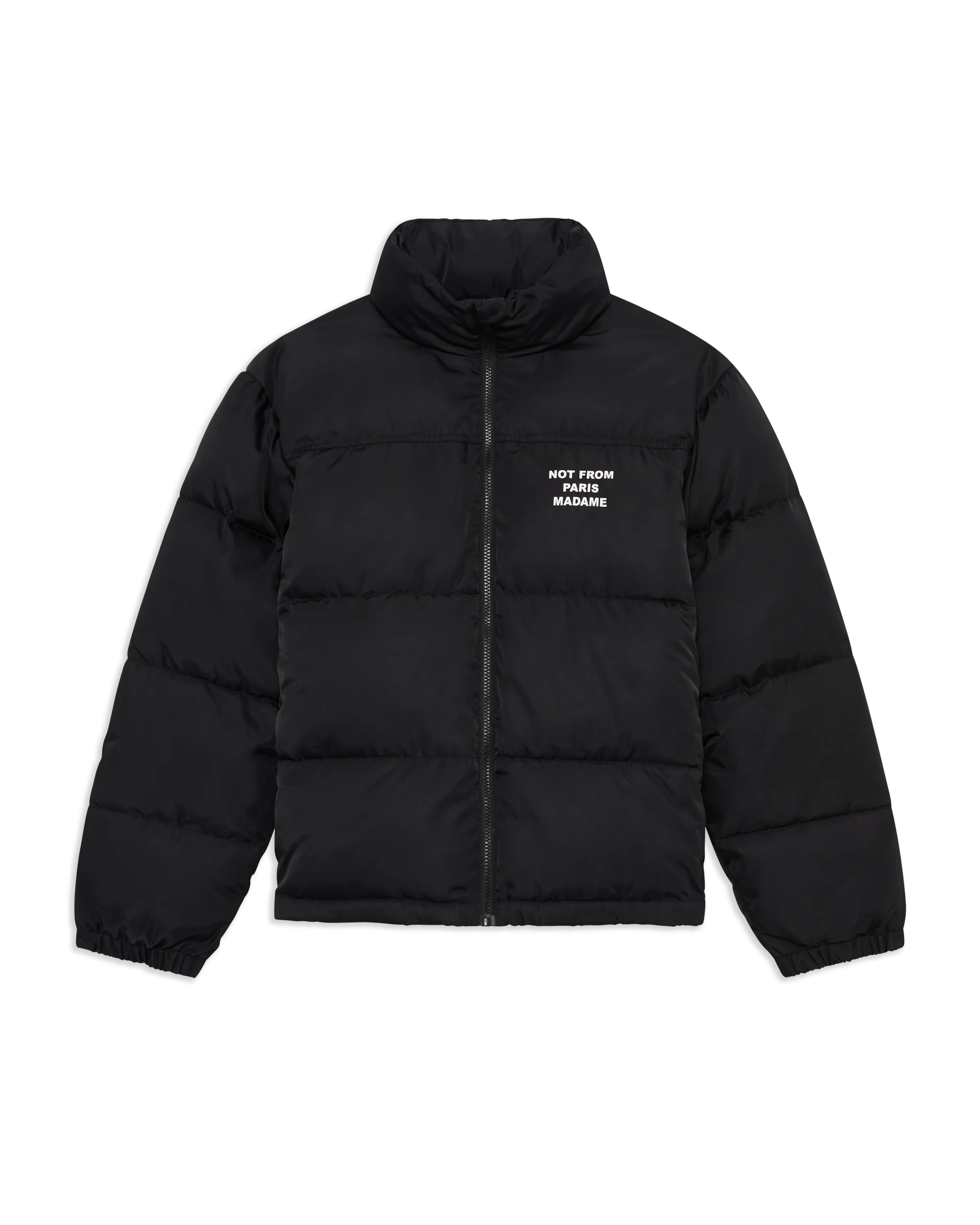 Drôle De Monsieur Slogan Puffer Jacke Schwarz Stepp
