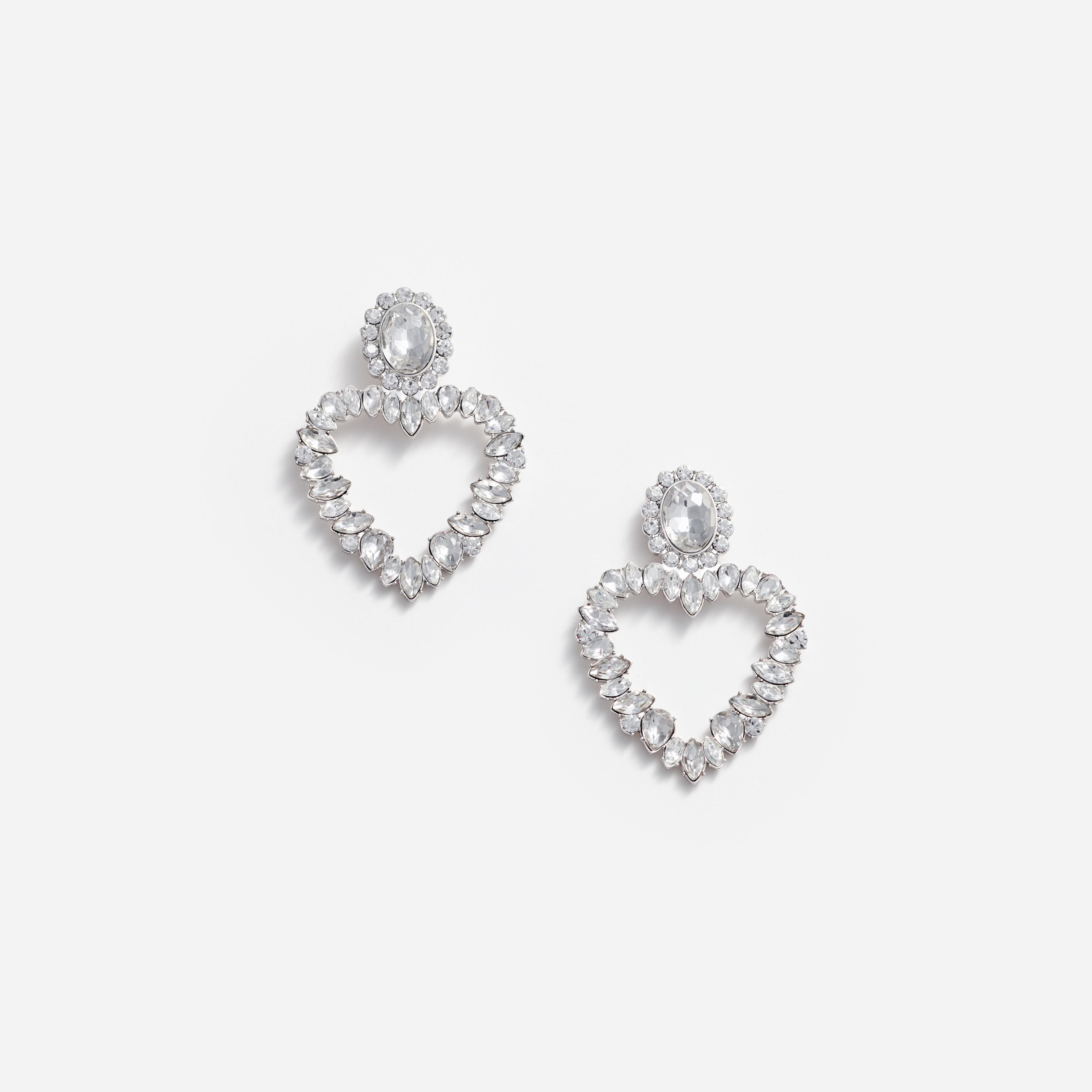 Self Portrait Crystal Heart Earrings Ohrringe Silber One Size