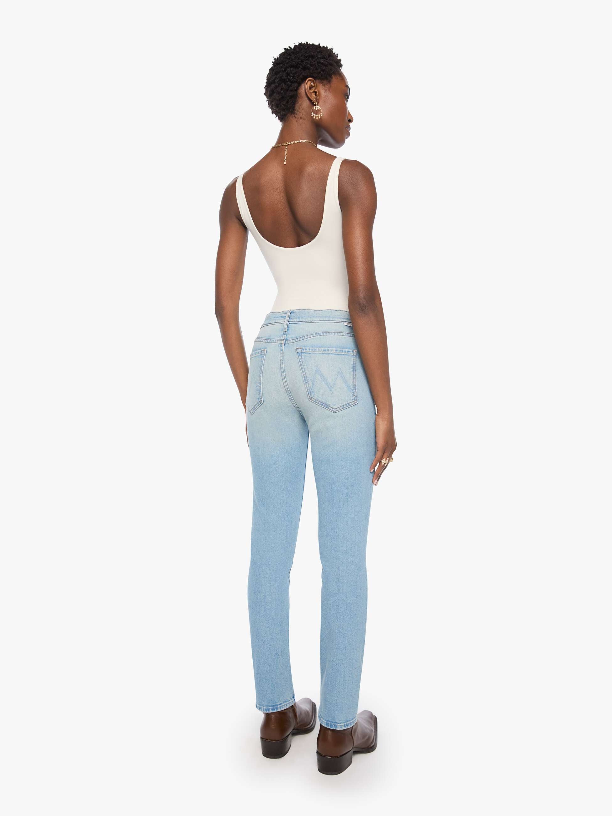 Mother Rascal Hover Straight Jeans Gold Mine hellblau