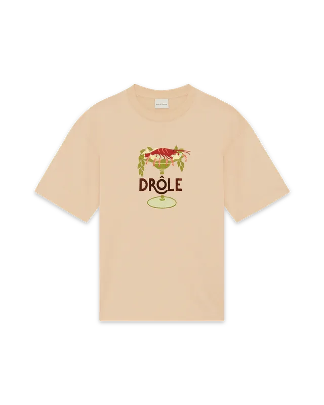 Drôle De Monsieur T-Shirt Lobster Cup T-Shirt Beige Baumwolle