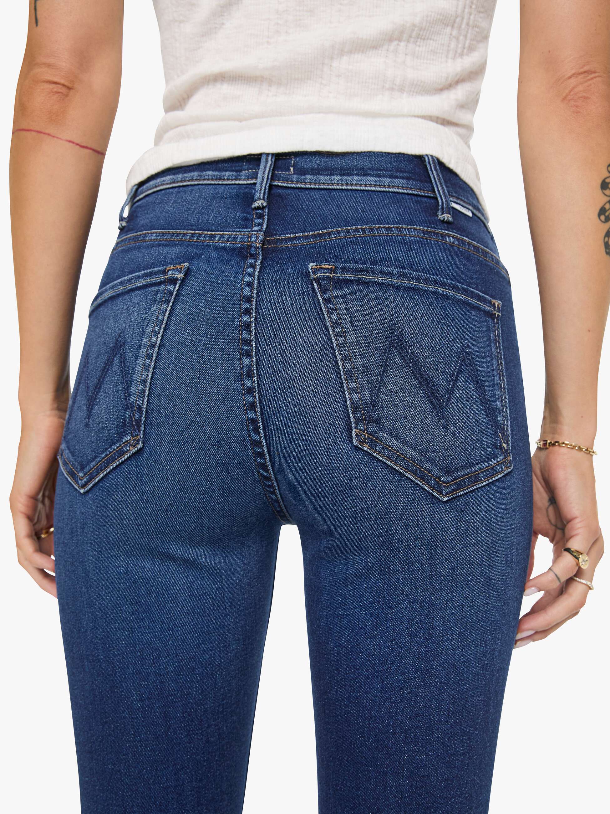 Mother Hustler Ankle Jeans Taking Chances blau High-Rise Flare