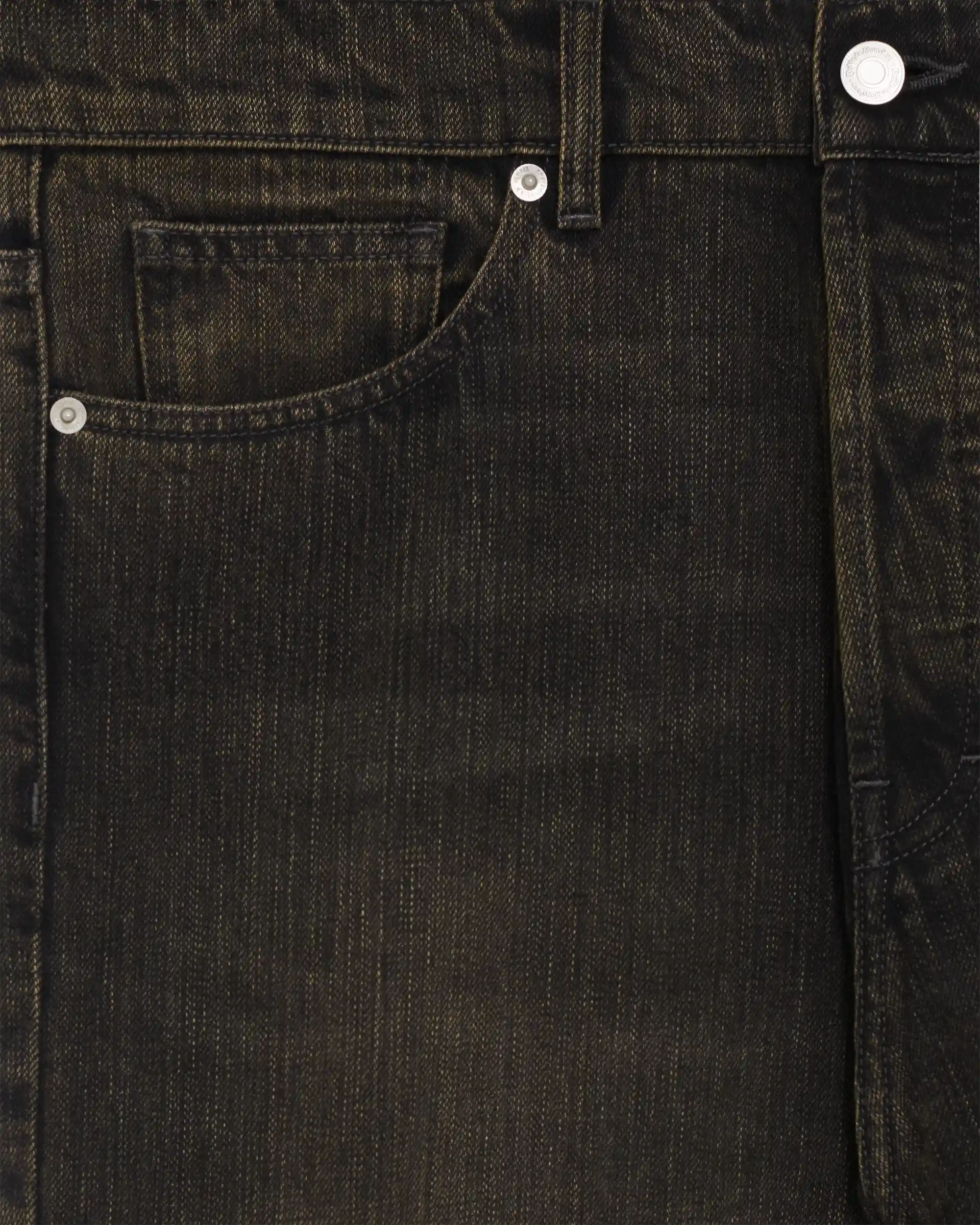 Drôle De Monsieur Washed Straight Denim Pants Jeans Khaki