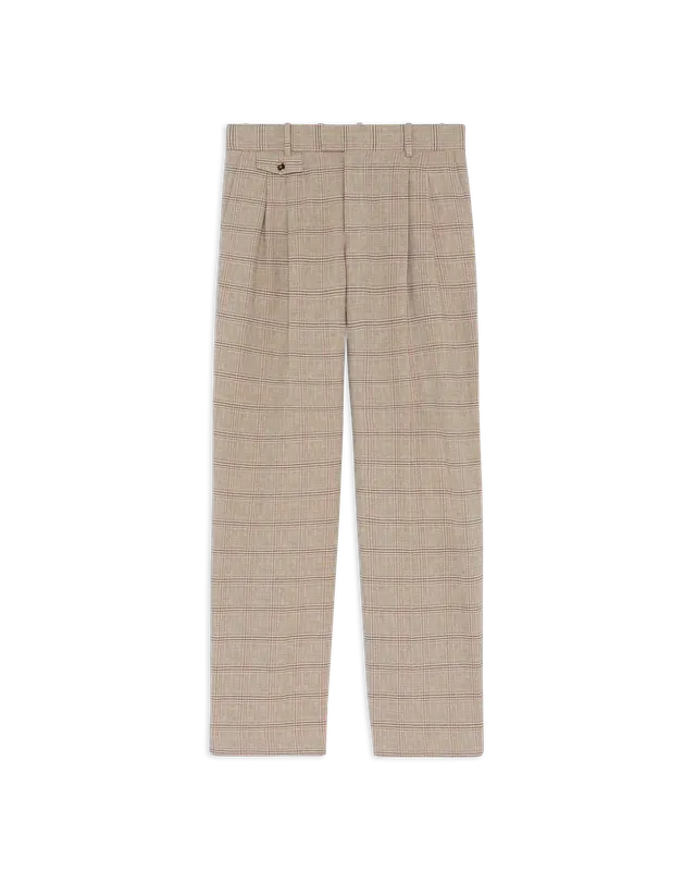 Drôle De Monsieur Pantalon Large à Carreaux Hose Dunkelbeige Kariert