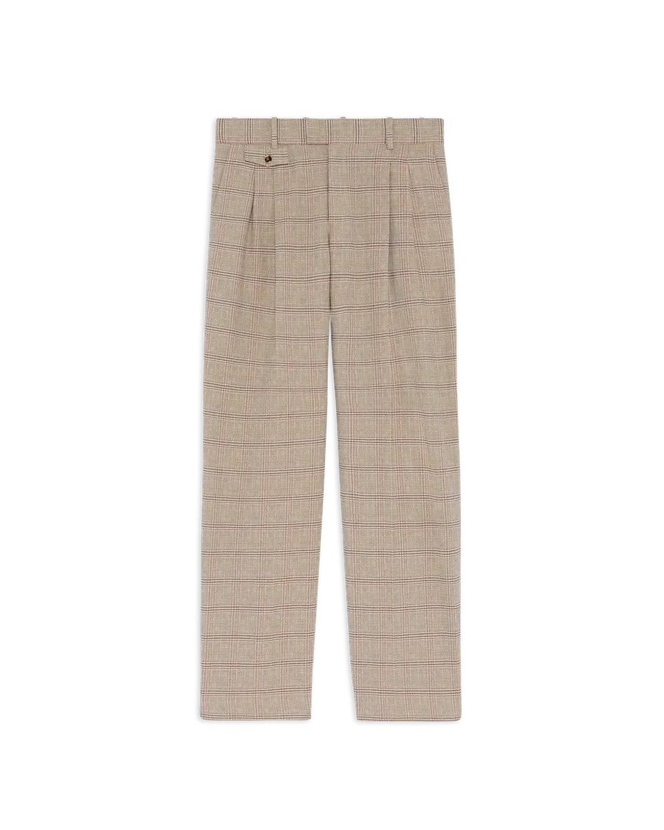 Drôle De Monsieur Pantalon Large à Carreaux Hose Dunkelbeige Kariert