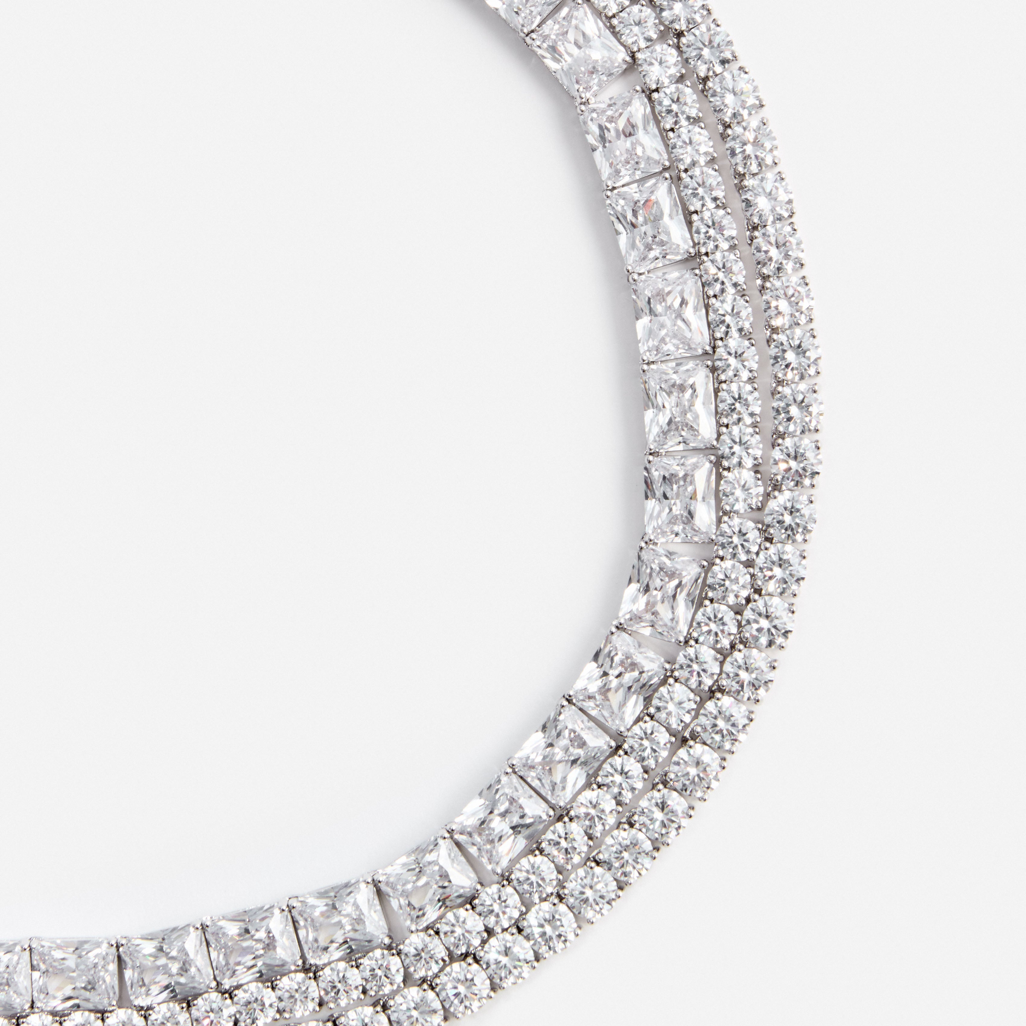 Self Portrait Multi Crystal Choker Multi Silber