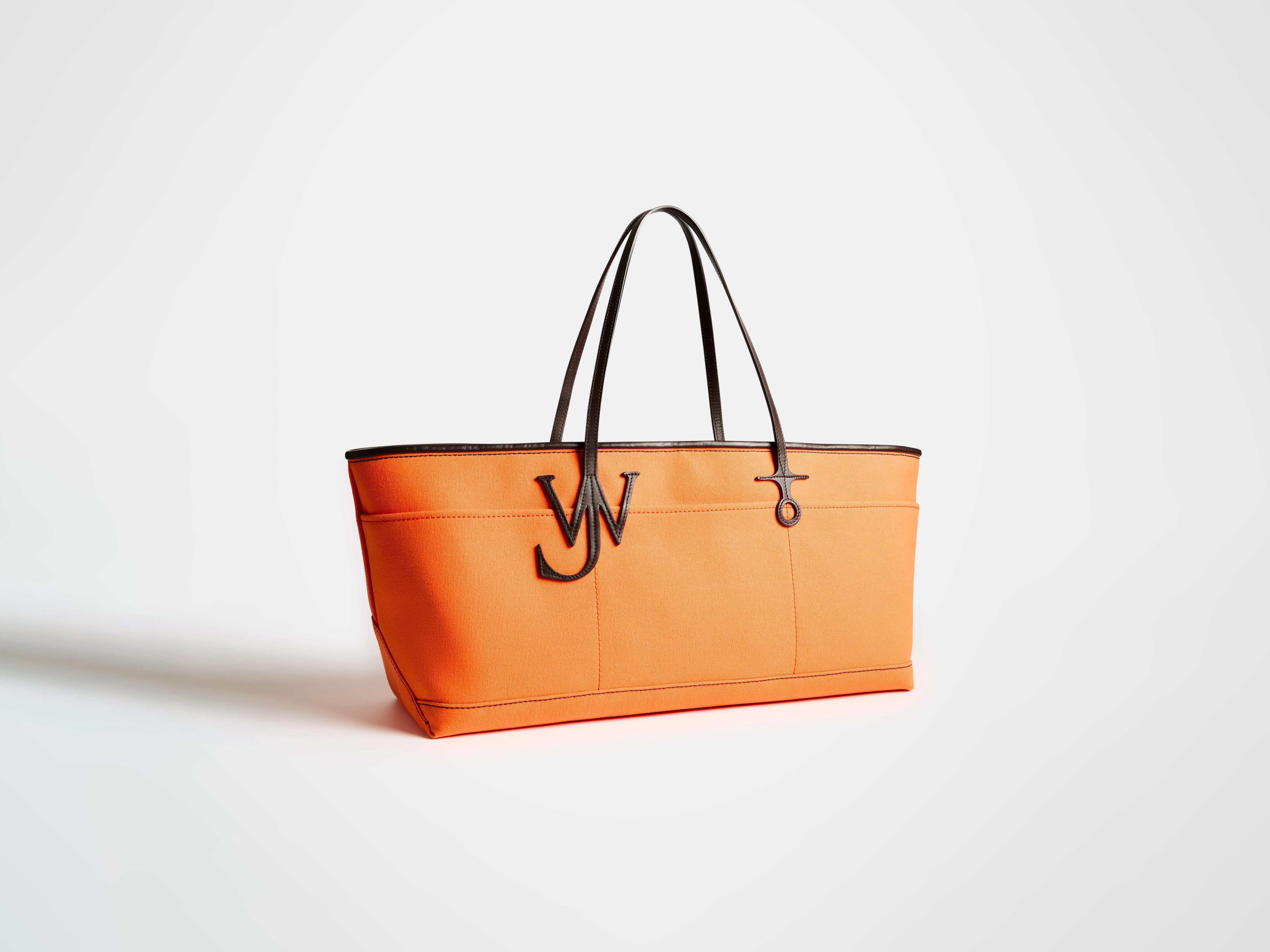 J.W.Anderson Stretch Anchor Tote Orange Canvas Leder