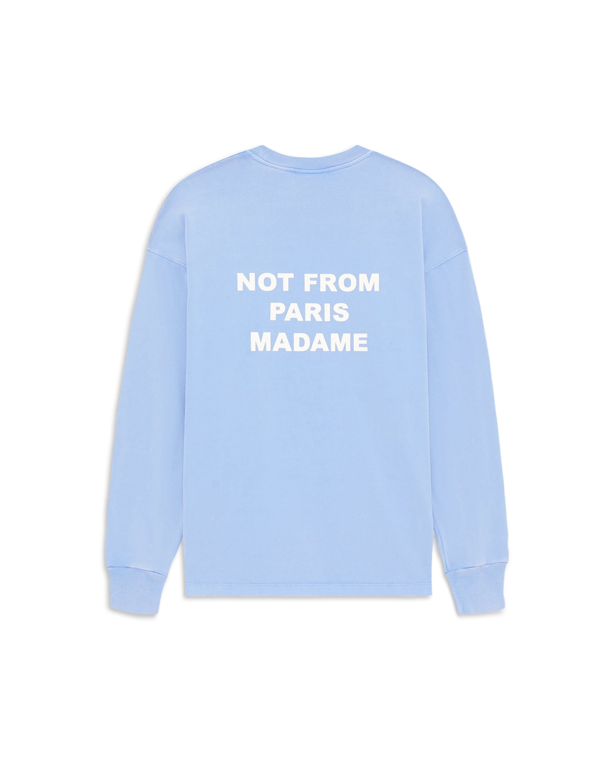 Drôle De Monsieur Slogan Langarmshirt Blau Baumwolle