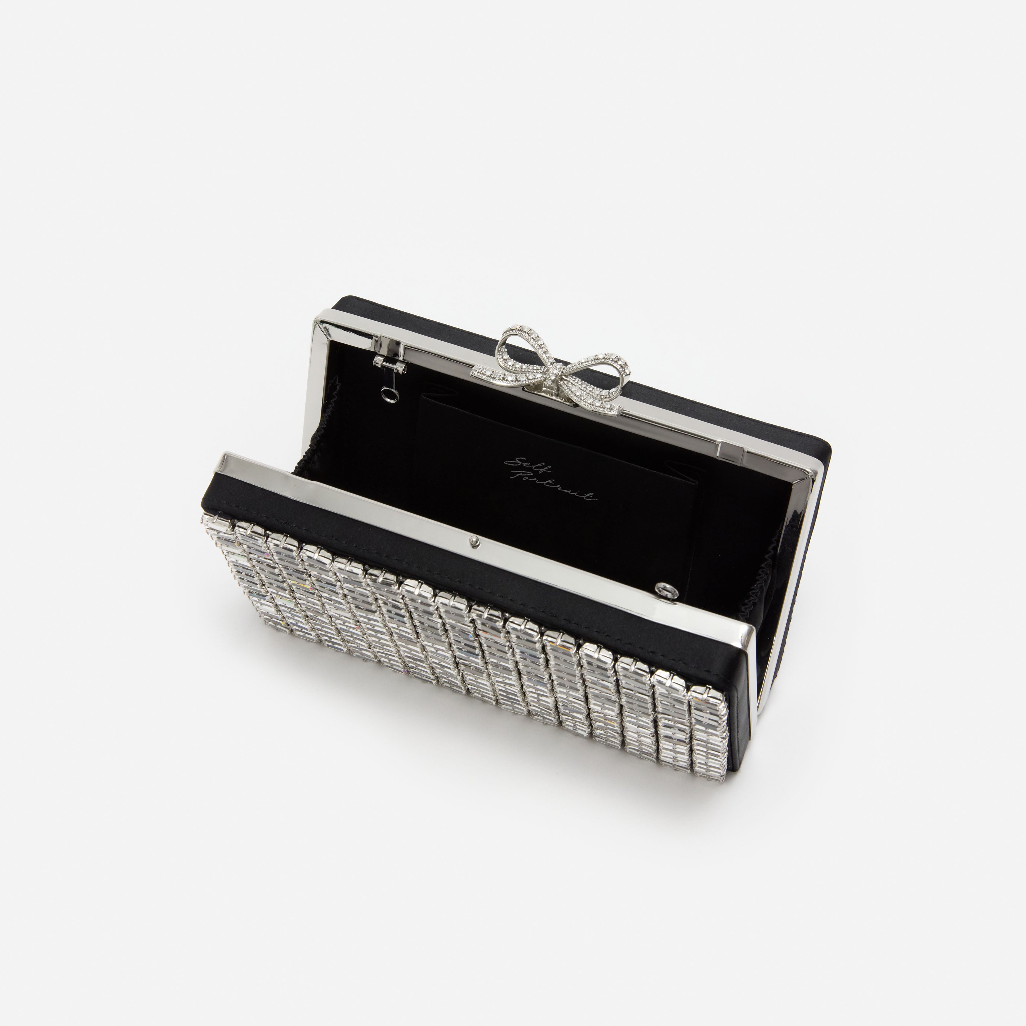 Self Portrait Silver Chainmail Clutch Silber Mini