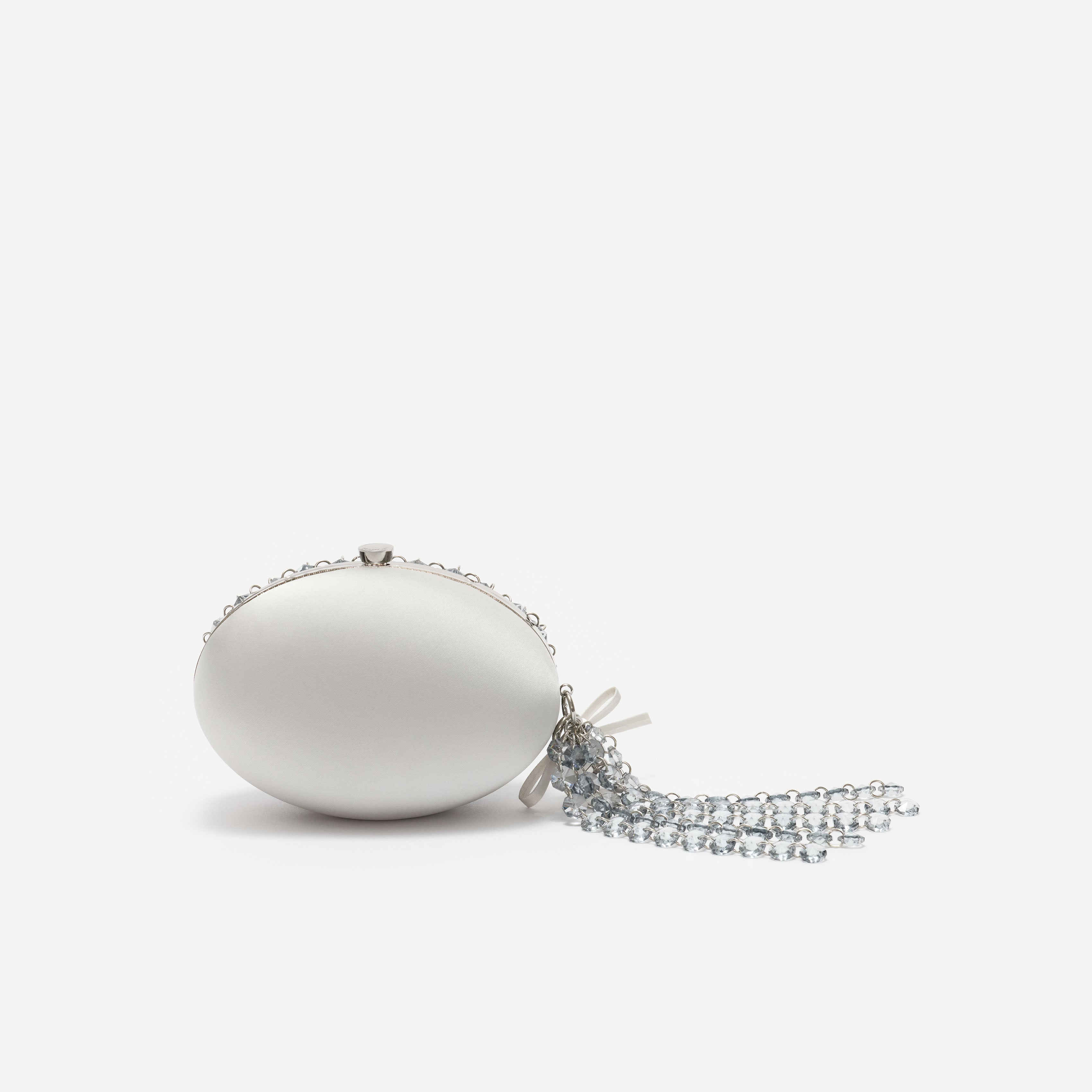 Self Portrait Grey Oval Crystal Chain Clutch Grau One Size Kristall