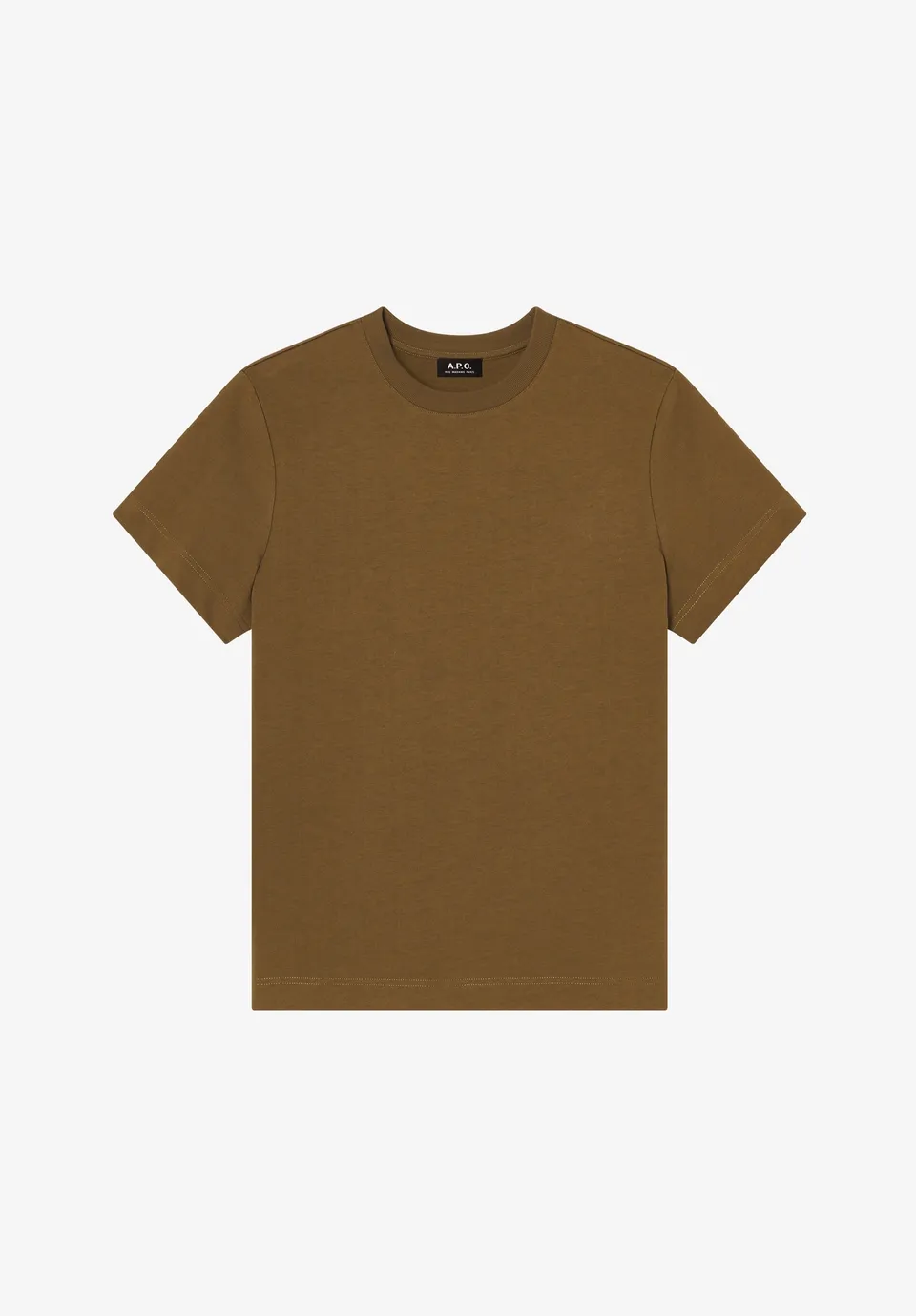 A.P.C. T-Shirt Bio-Baumwolle Khaki Rundhals