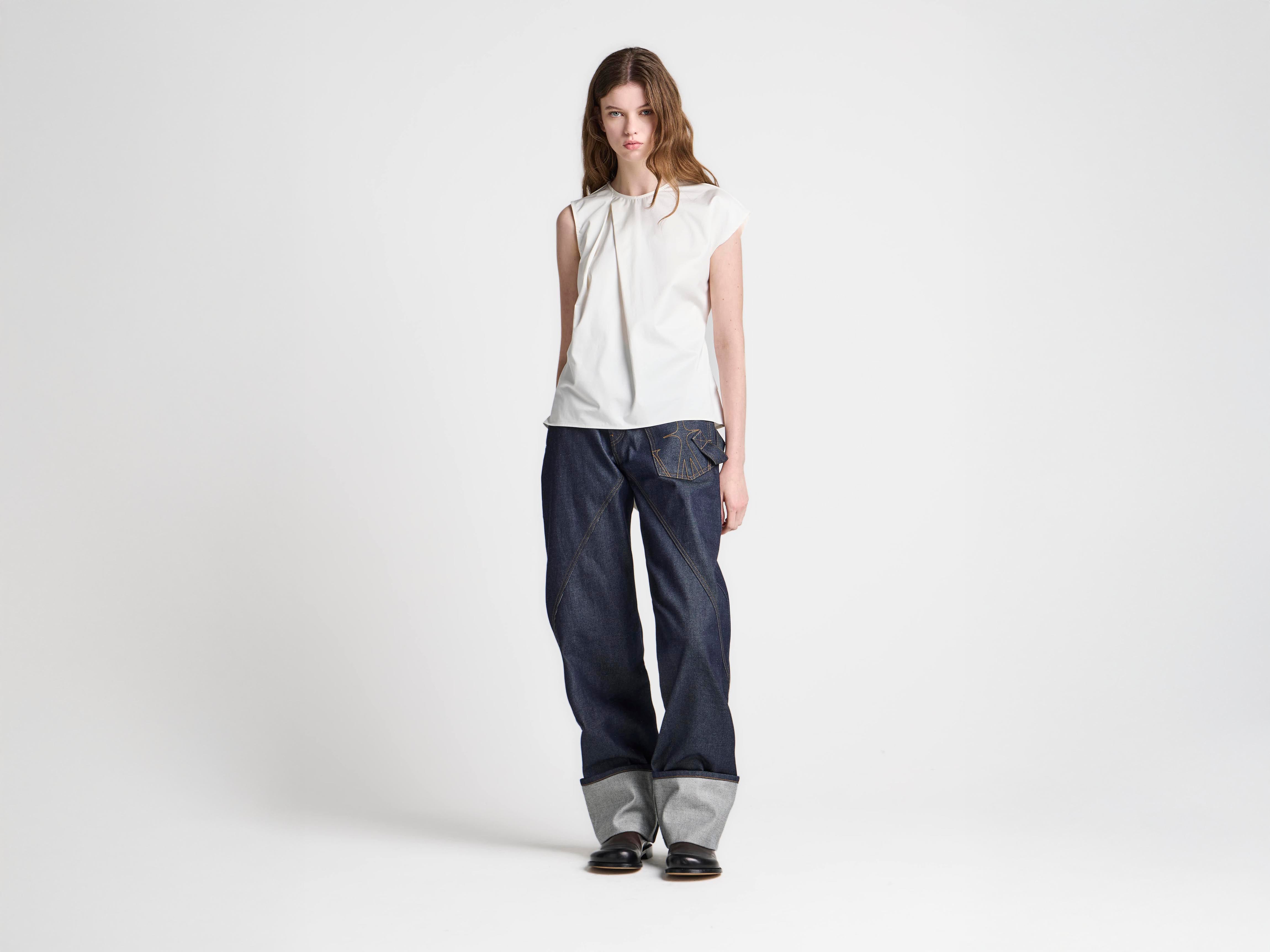 J.W.Anderson Twisted Turn-Up Workwear Damenjeans Indigo