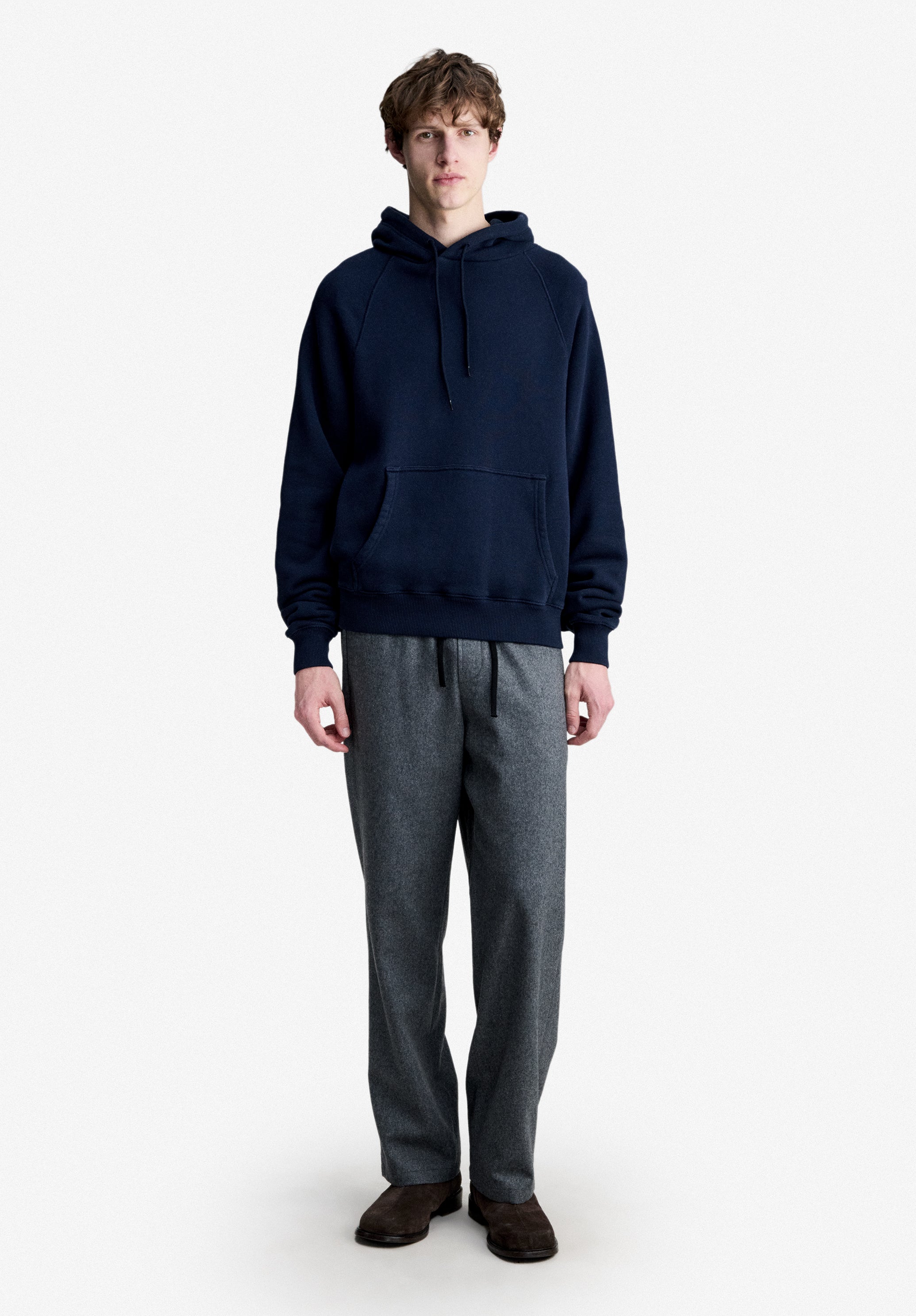 A.P.C. marineblauer Hoodie Bio-Baumwolle Raglan
