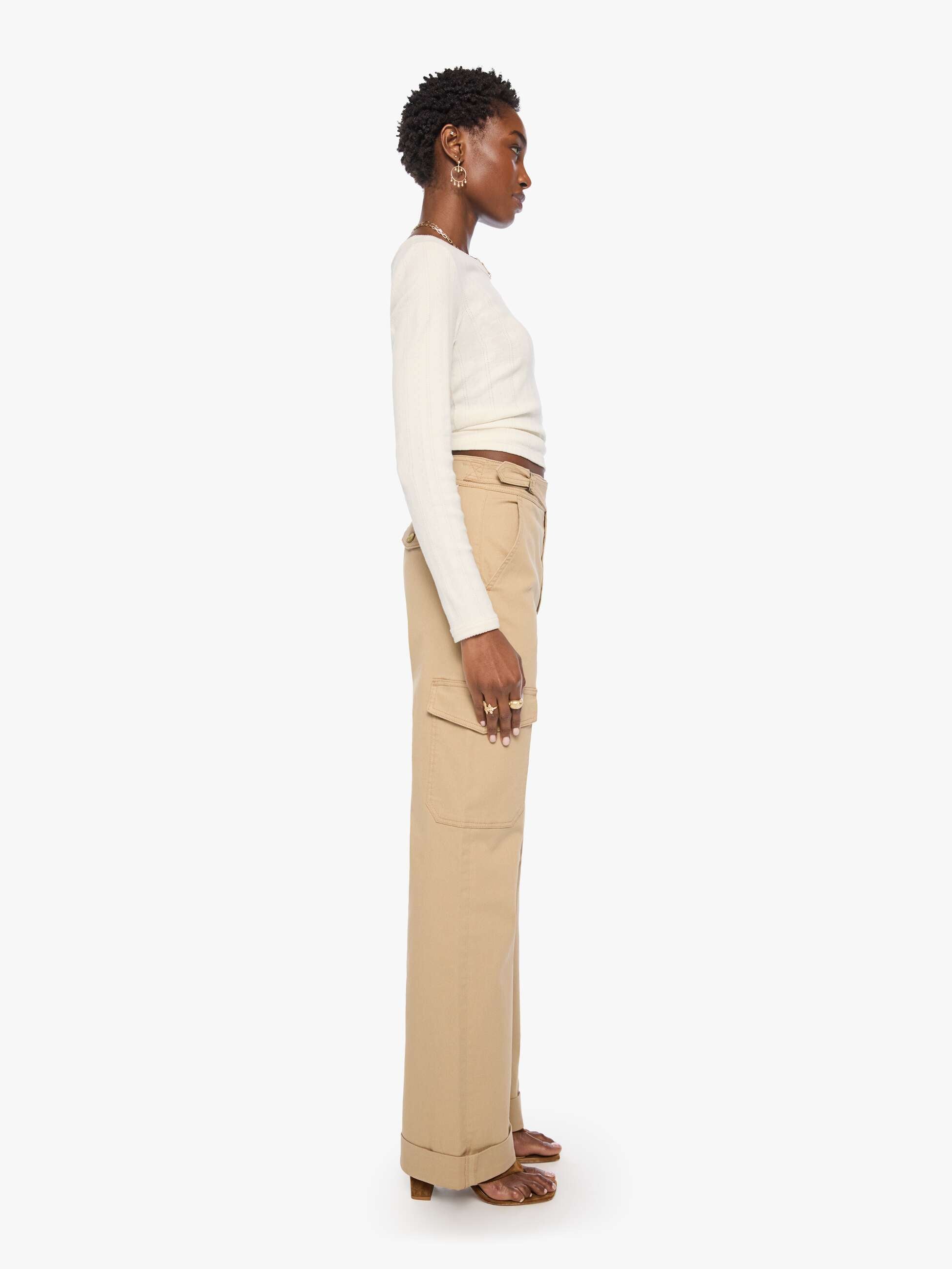 Mother The Prep Tune Up Cargo Sneak Cuff Hose Khaki