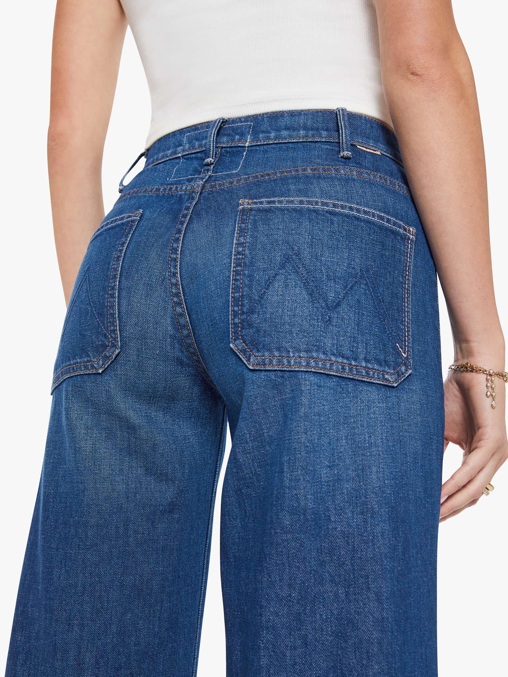 Mother Hustler Roller Wide Leg Jeans Made In The Shade