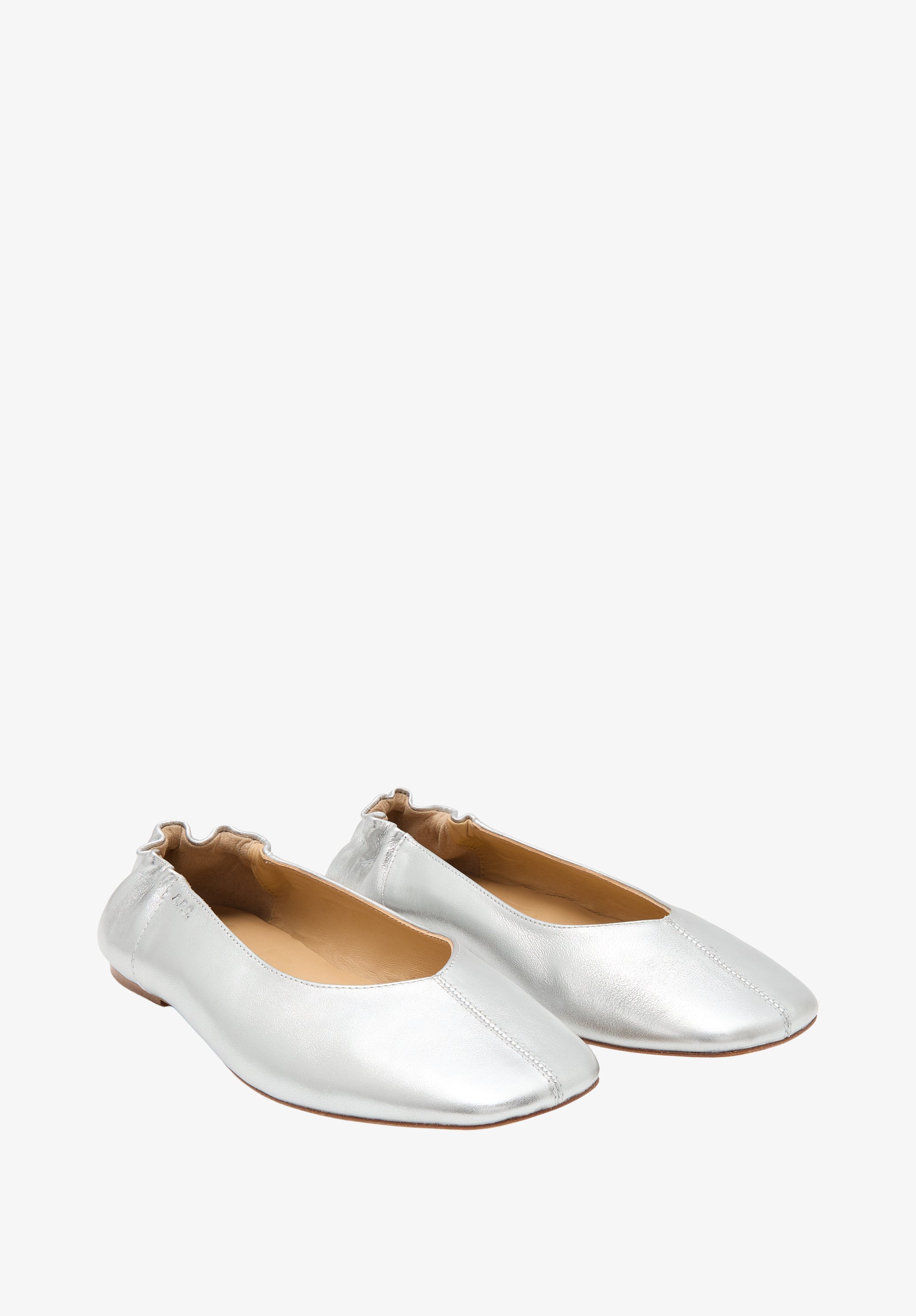 A.P.C. SHOES Lederballerinas Eckige Kappe Metallic 35-41