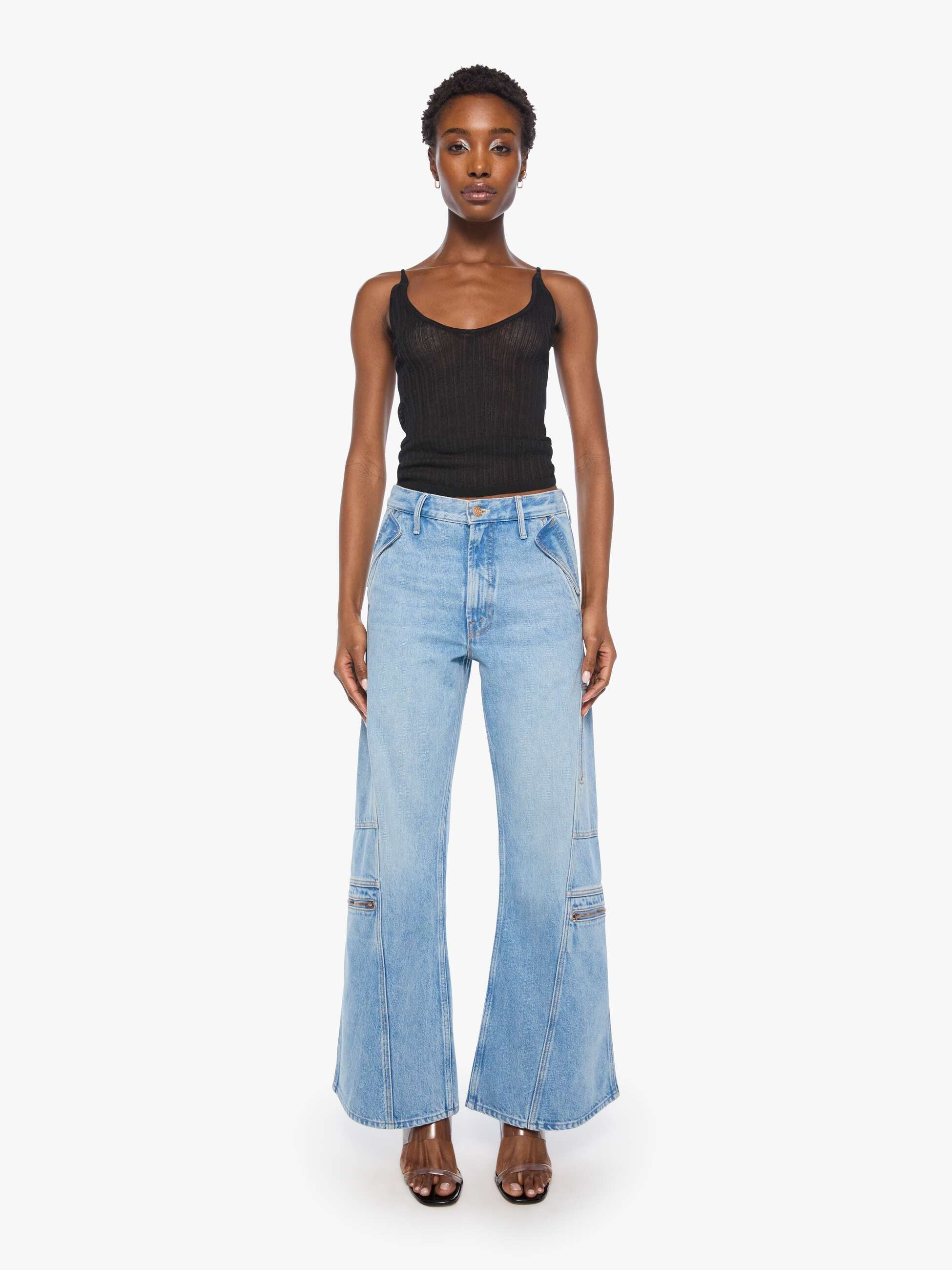 Mother Snacks Wide Leg Jeans Wishbone hellblau Relaxed