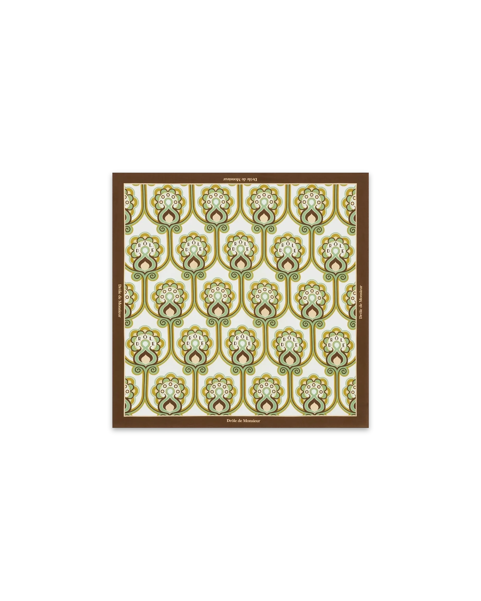 Drôle De Monsieur Foulard Tapisserie Florale Tuch Grün 60x60