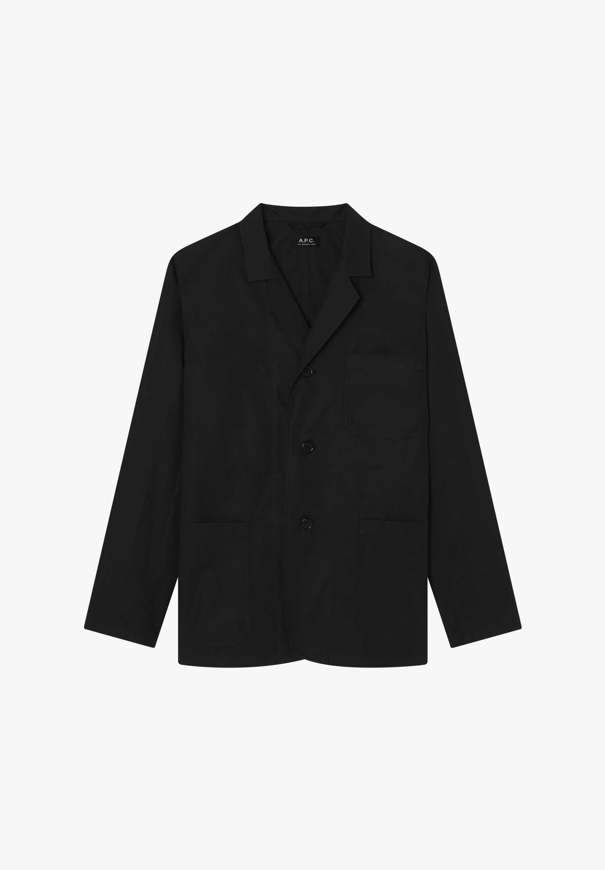 A.P.C. Blazer schwarz Baumwolle gerader Schnitt Gr. M