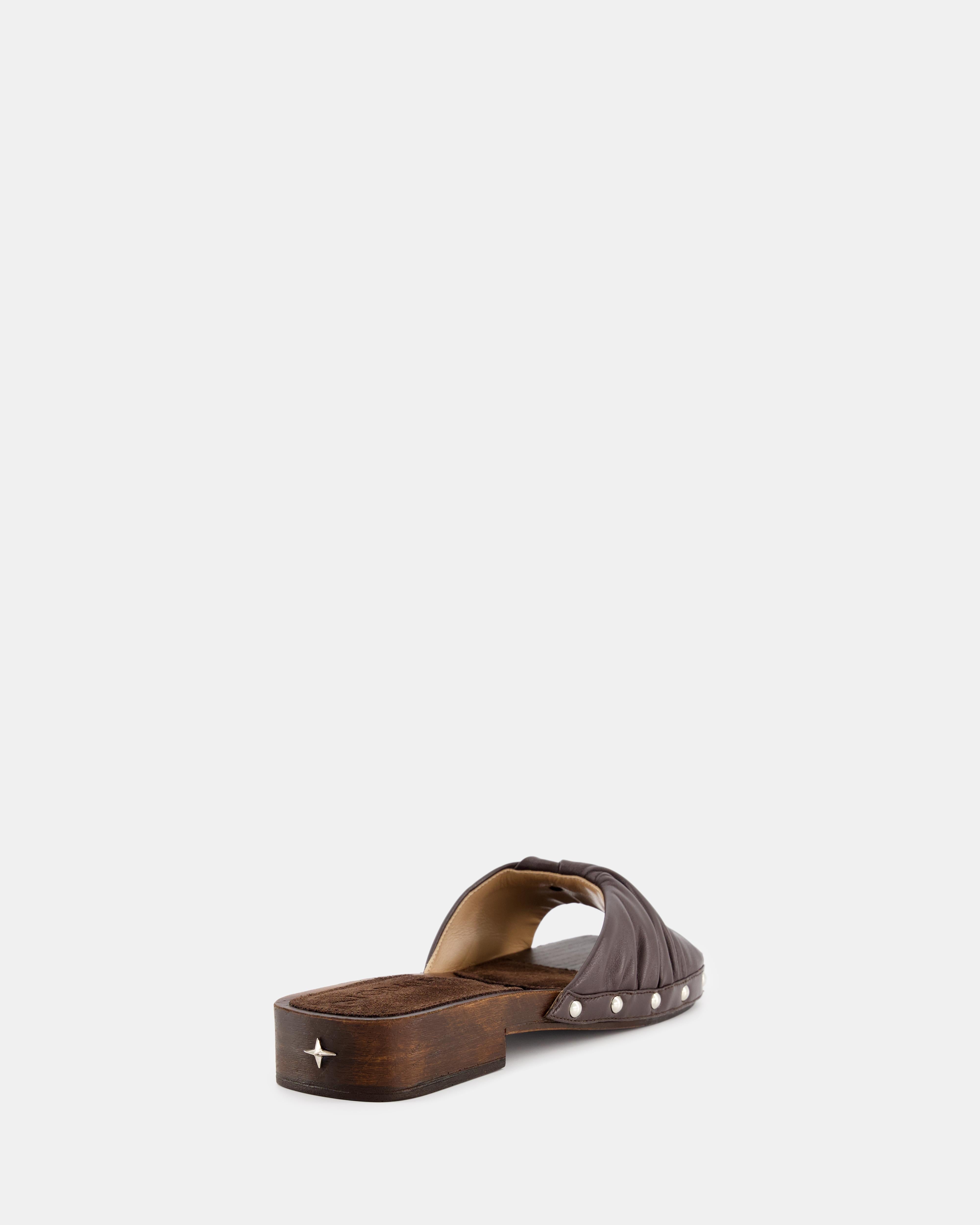 Nodaleto Bulla Mellow Flat Clog Pantoletten Dunkelbraun