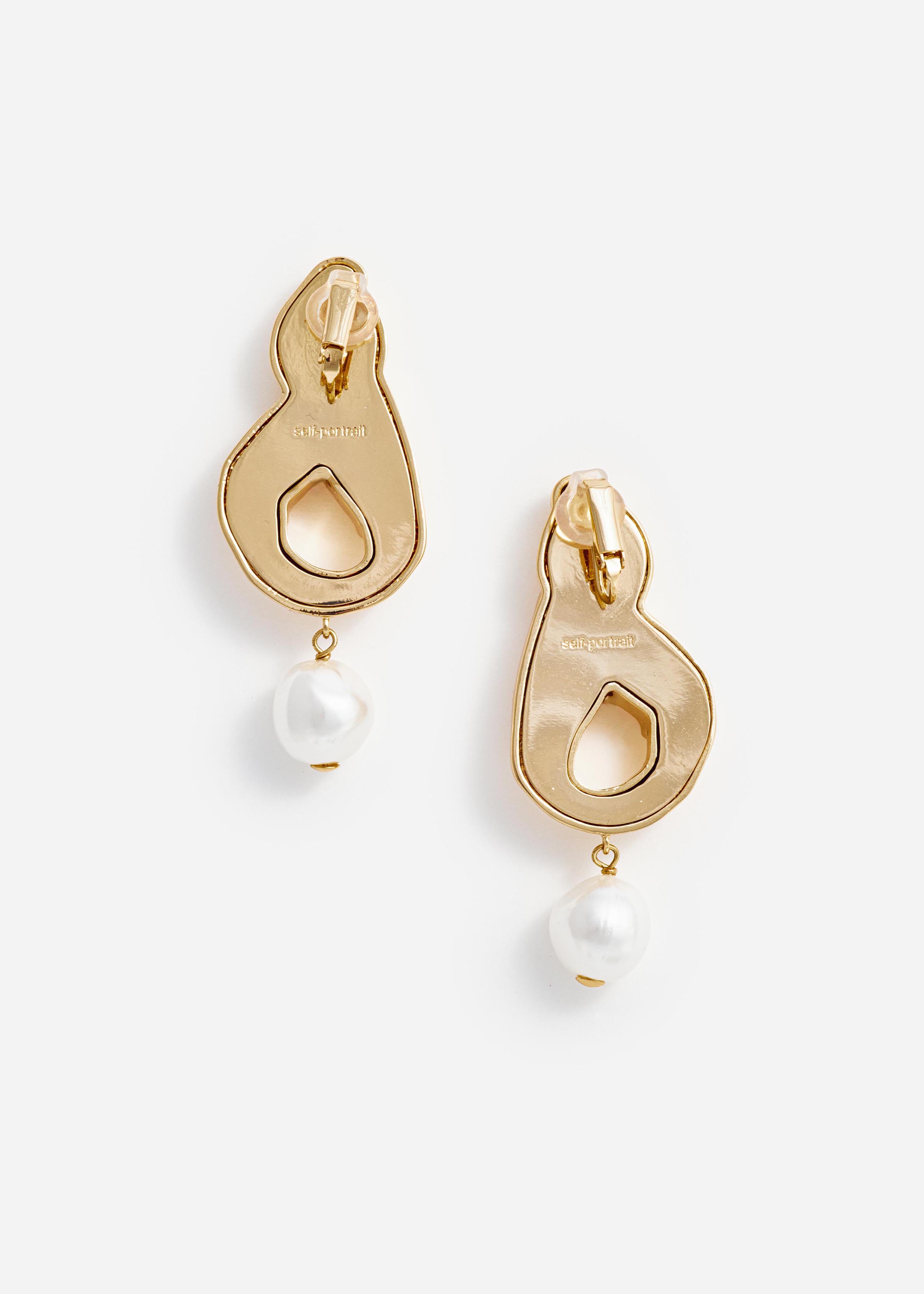 Self Portrait Gold Faux Pearl Drop Ohrringe Gold One Size