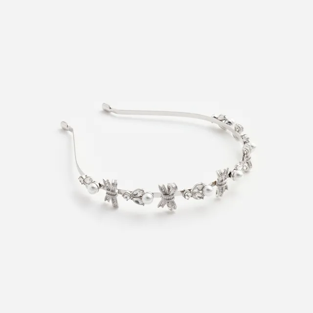Self Portrait Crystal Bow Headband Haarreif One Size Satin
