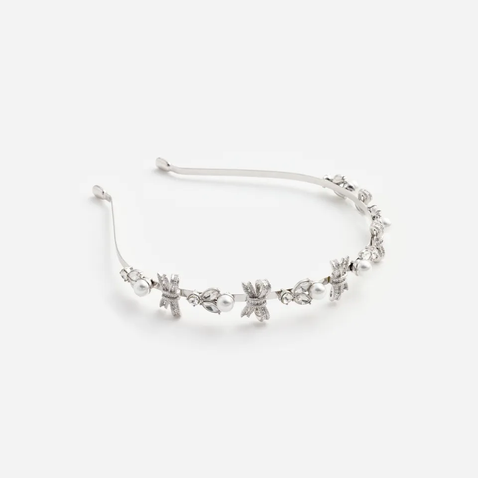 Self Portrait Crystal Bow Headband Haarreif One Size Satin