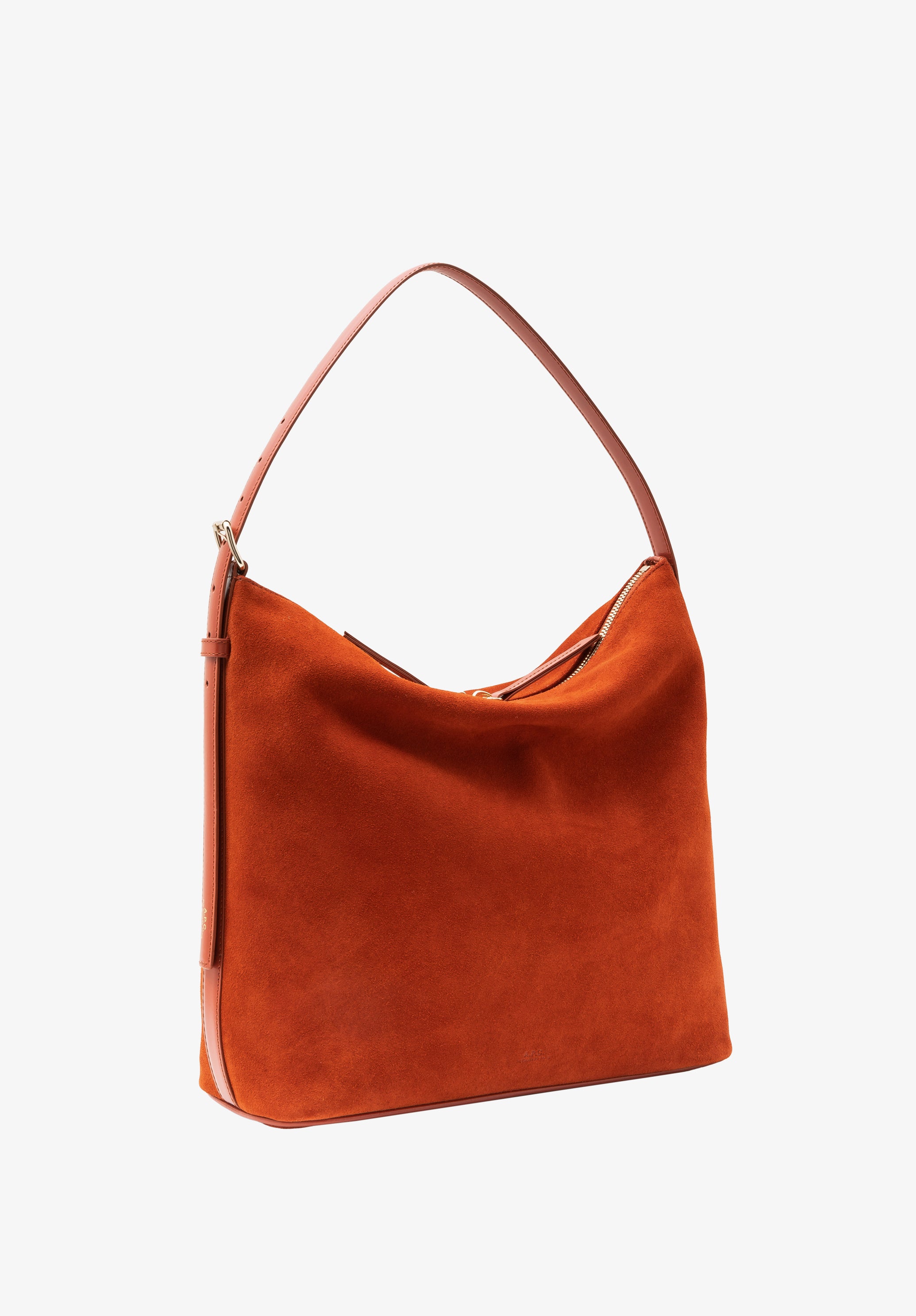 A.P.C. Vera Tasche Orange Wildleder Schultertasche