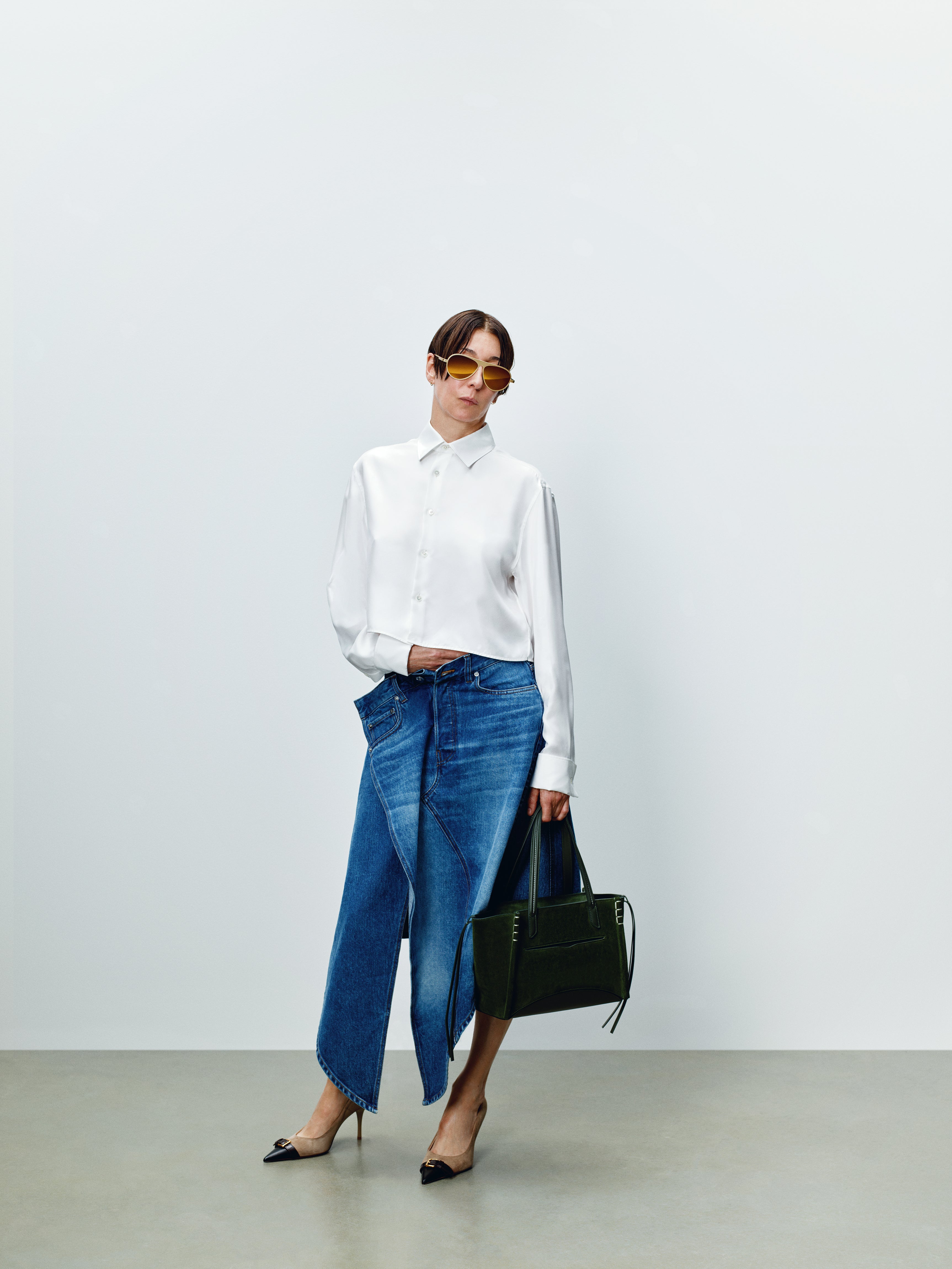 J.W.Anderson Drop Front Rock Vintage Blue Denim Damen