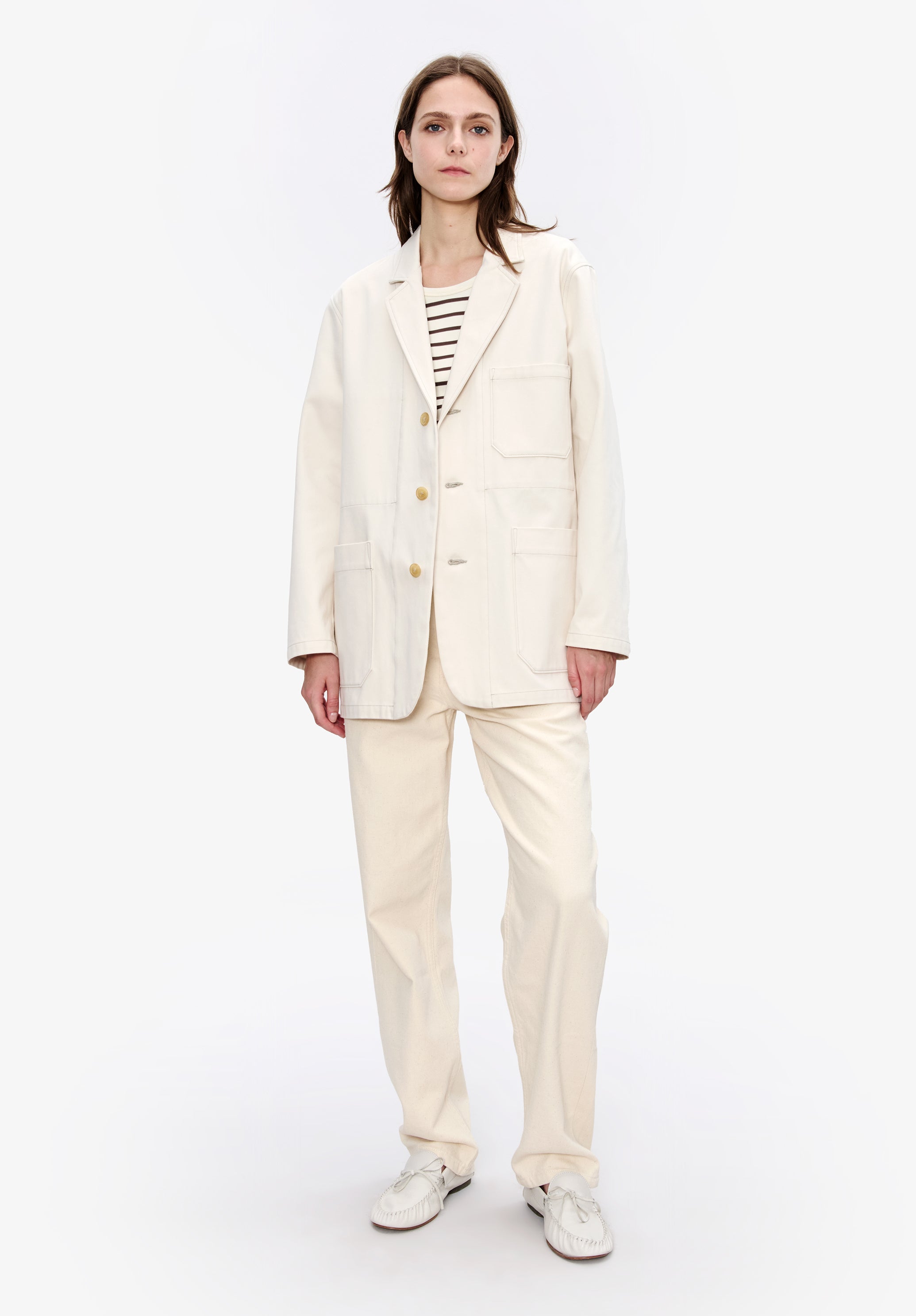 A.P.C. Blazer Aurore Moleskin Weiß Gr. 36