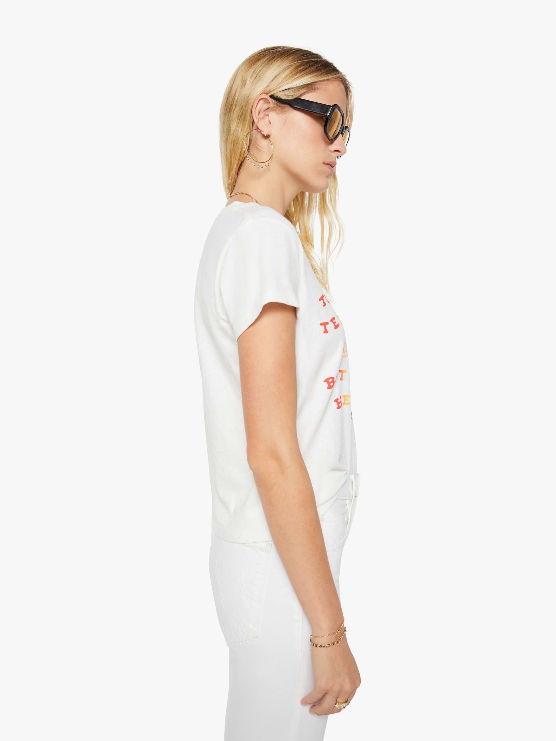 Mother The Boxy Goodie Goodie T-Shirt Weiss Tennis Baumwolle