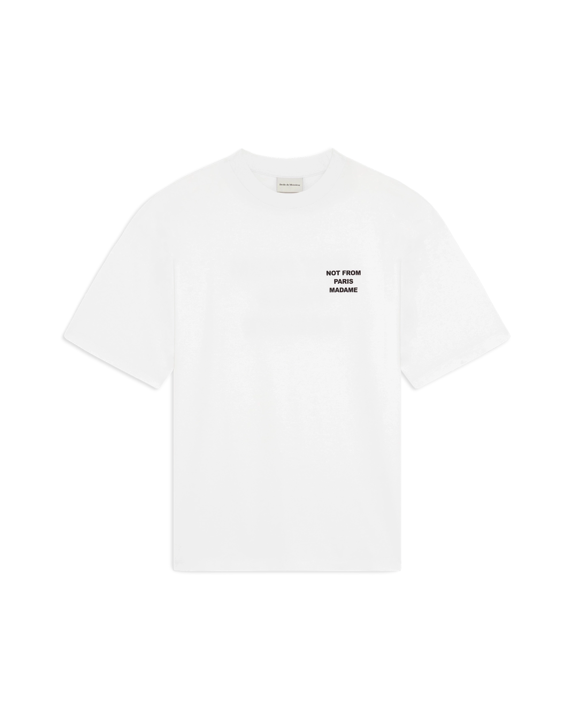 Drôle De Monsieur Slogan T-Shirt Baumwolle Weiß