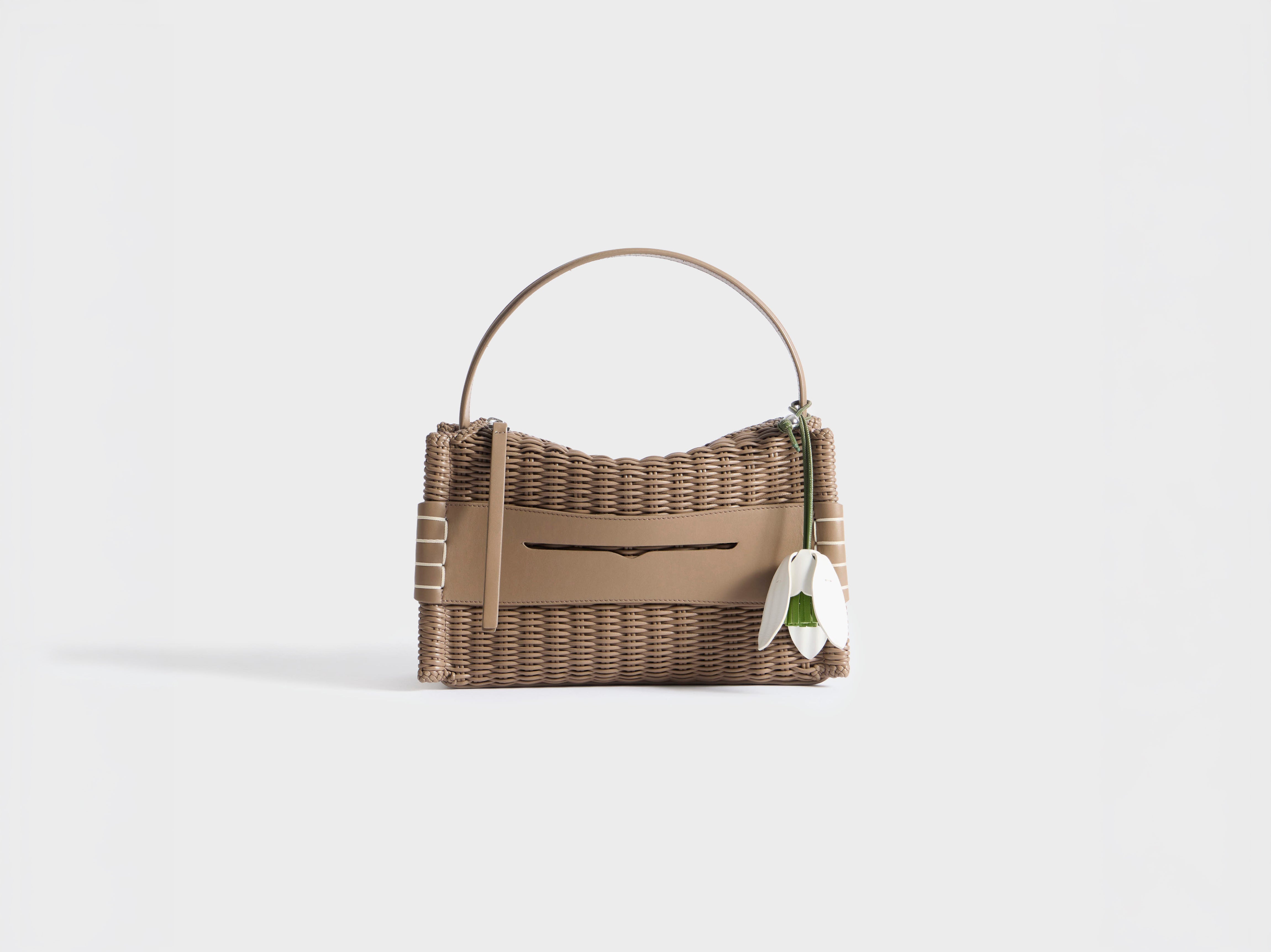 J.W.Anderson Bag Charms Leather Snowdrop Weiß Grün