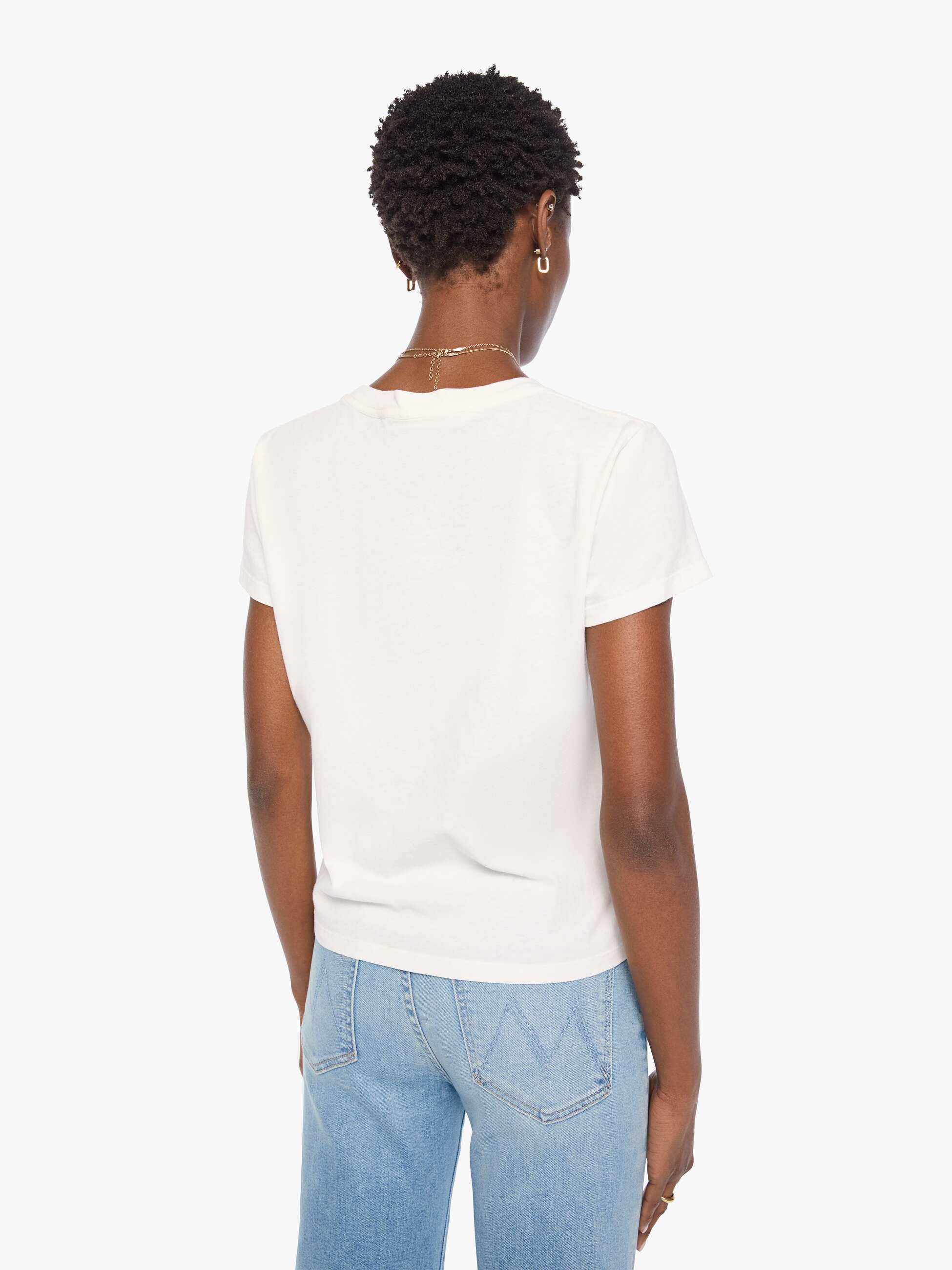 Mother The Boxy Goodie Goodie T-Shirt Stargazer Weiß Print