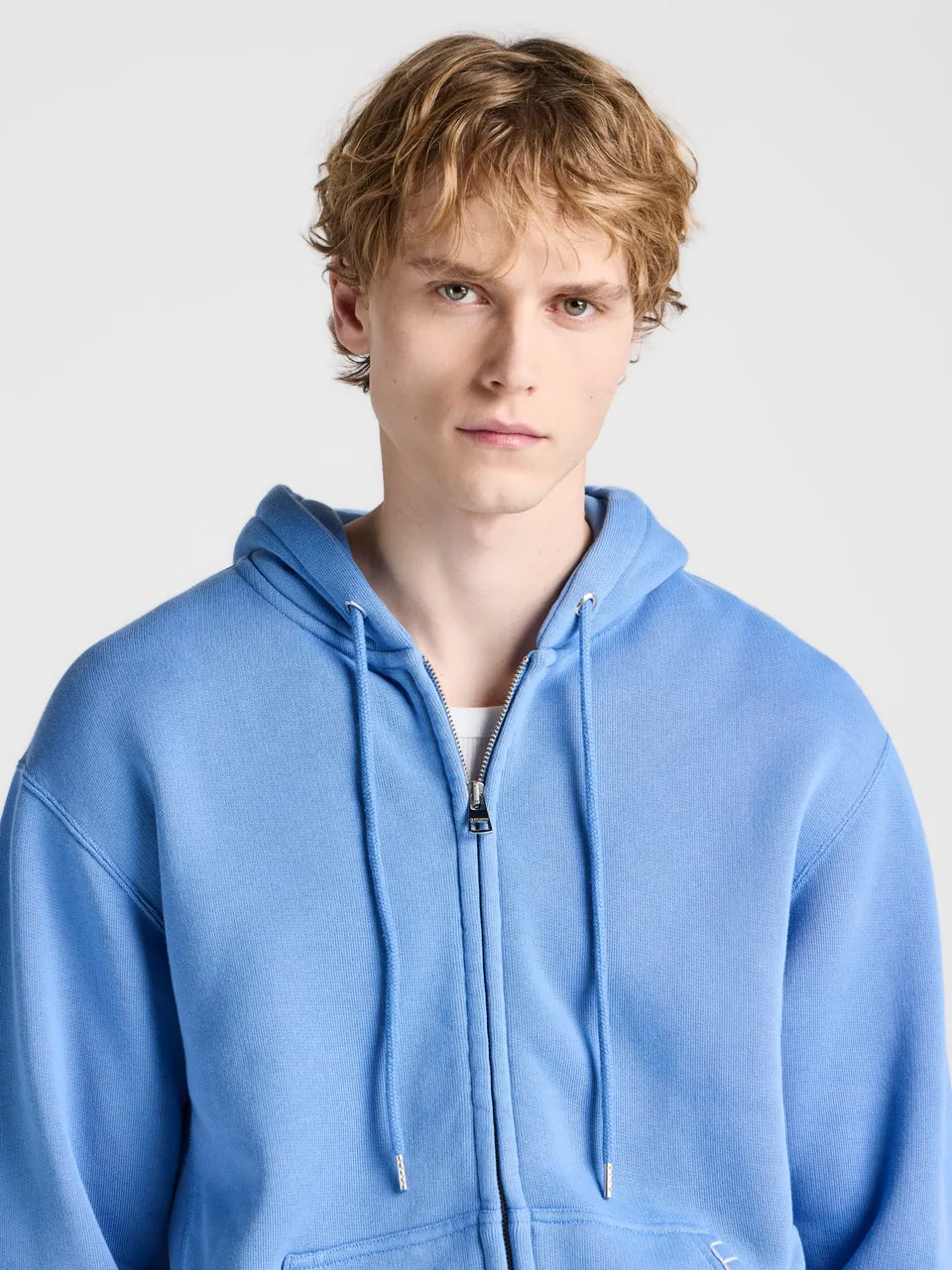 J.W.Anderson Front Zip Hoodie Washed Blue Herren