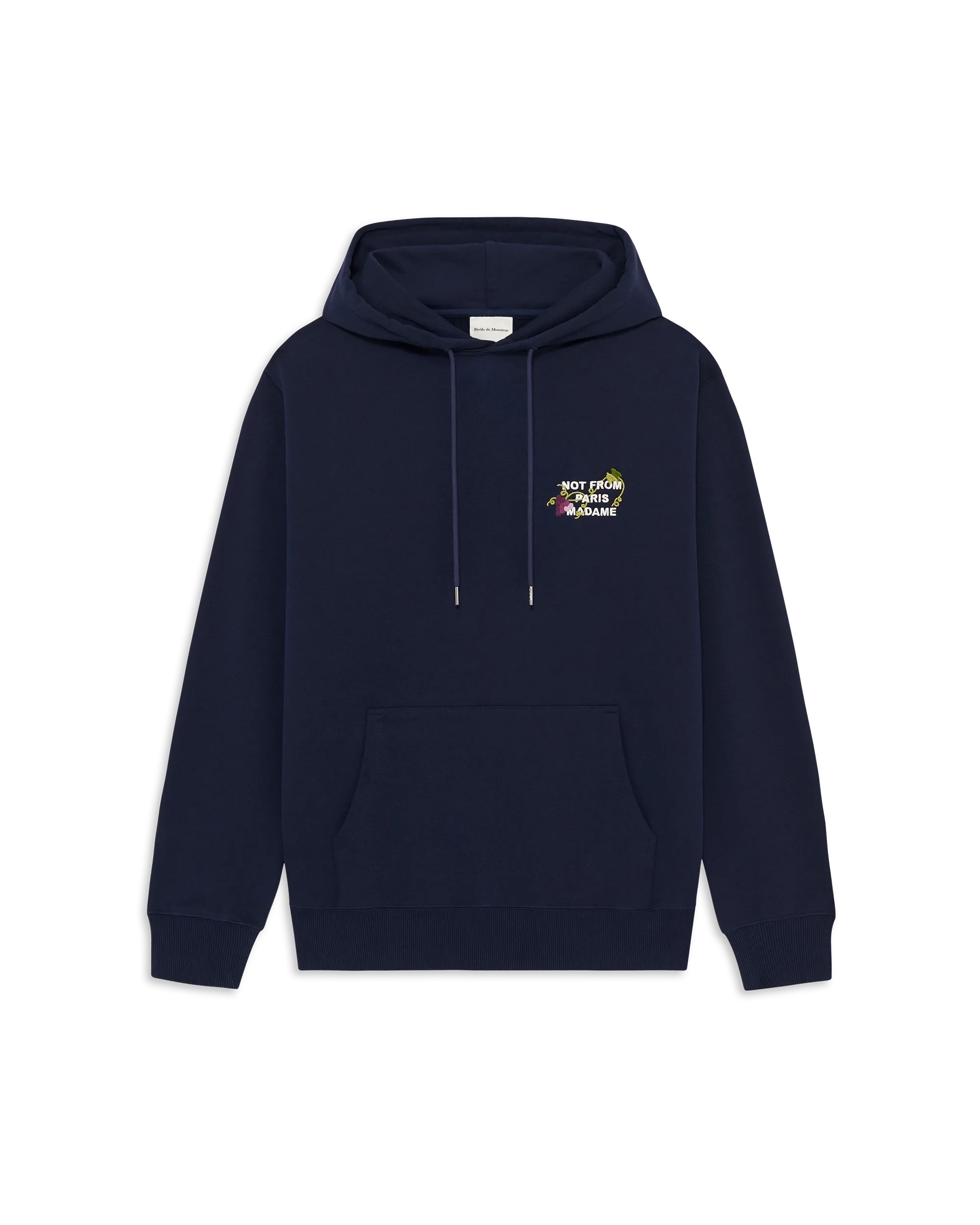 Drôle De Monsieur Vine Hoodie Navy Baumwolle Stickerei