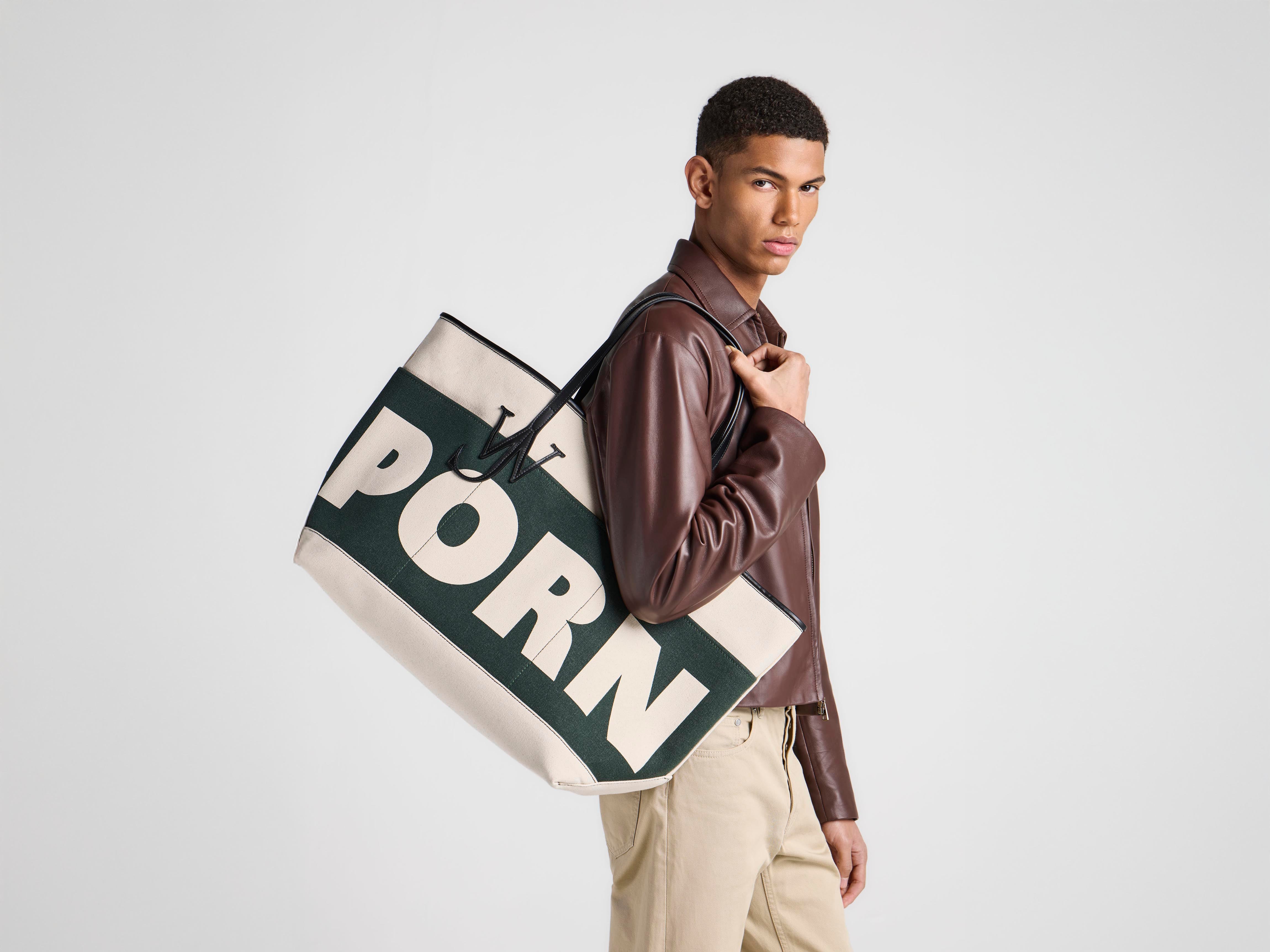 J.W.Anderson XL Porn Anchor Tote Grün Canvas