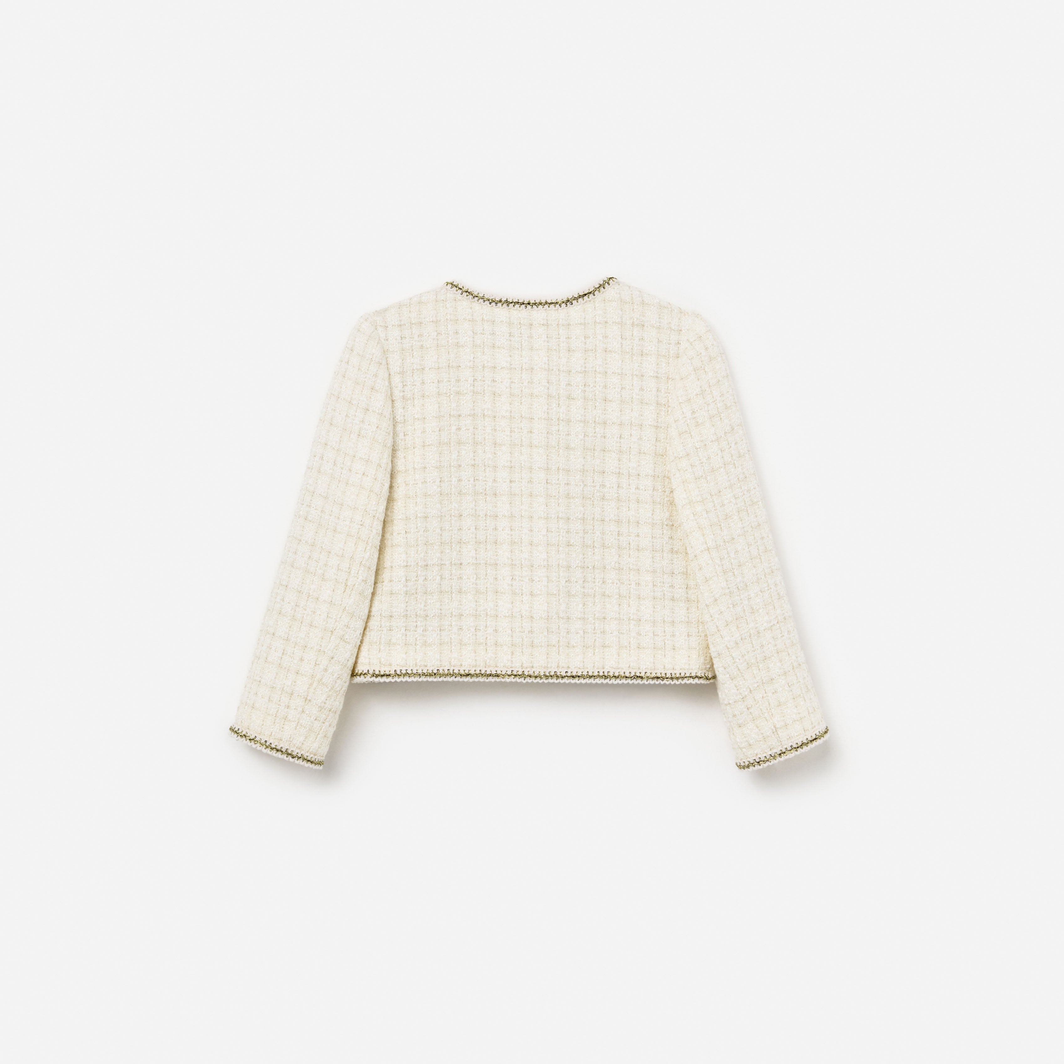 Self Portrait Boucle Jacke Creme Schleife 5/6 Kinder