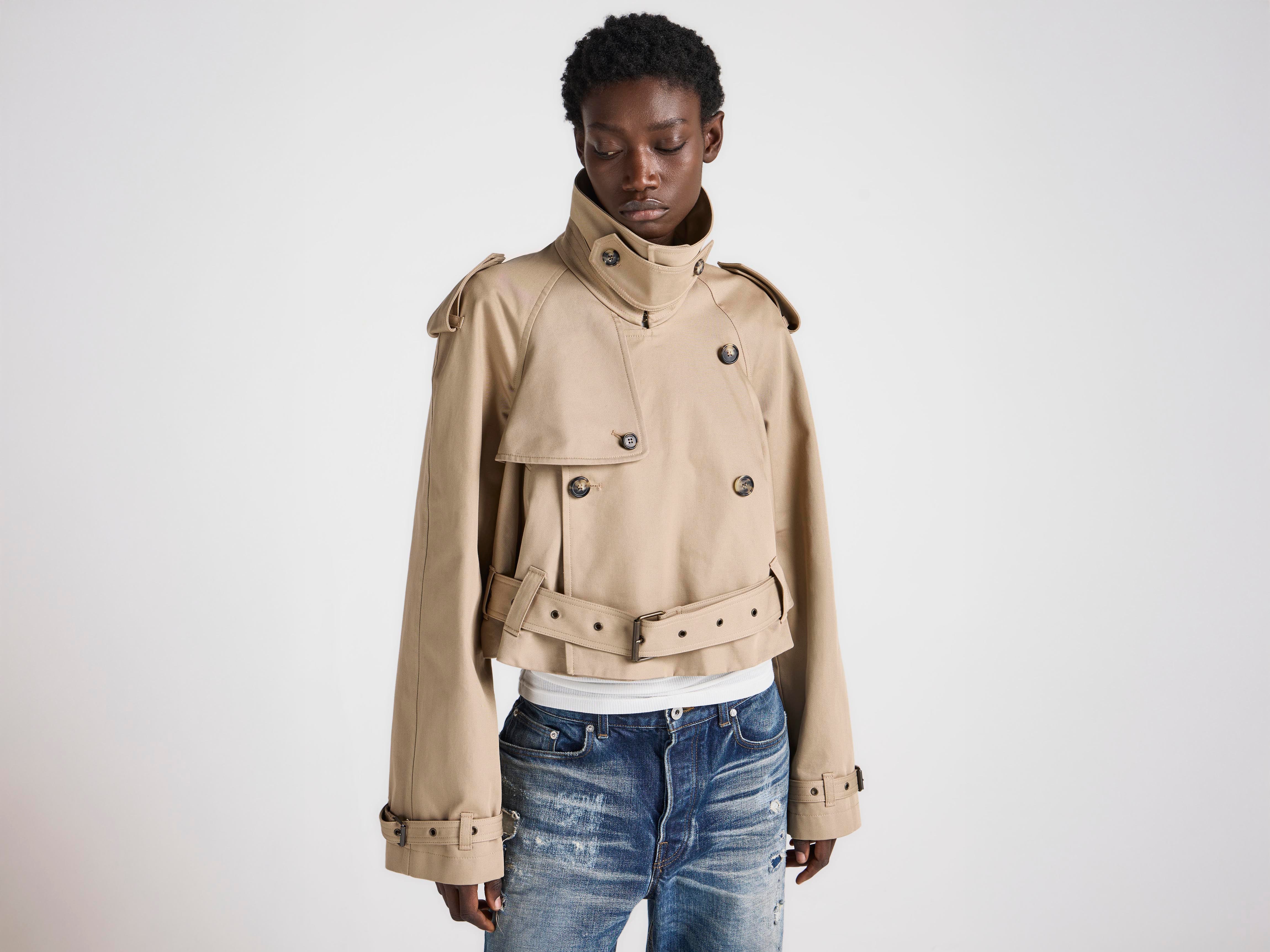 J.W.Anderson Cropped Trench Beige Baumwolle Damen