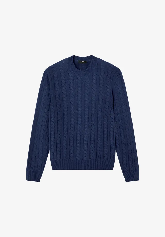 A.P.C. Zopfstrickpullover Kaschmirwolle Dunkelblau