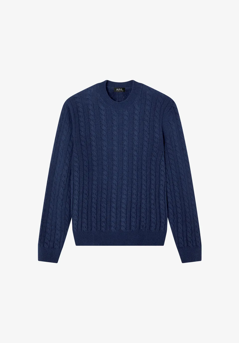 A.P.C. Zopfstrickpullover Kaschmirwolle Dunkelblau