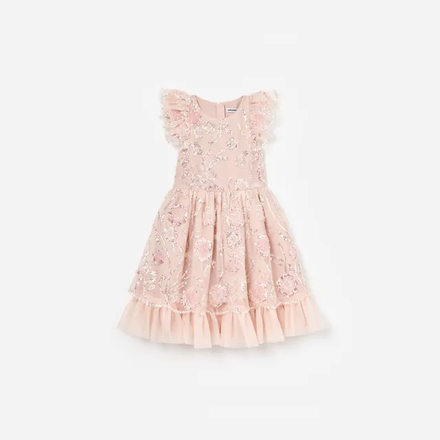 Self Portrait Pink Sequin Kinderkleid rosa Pailletten
